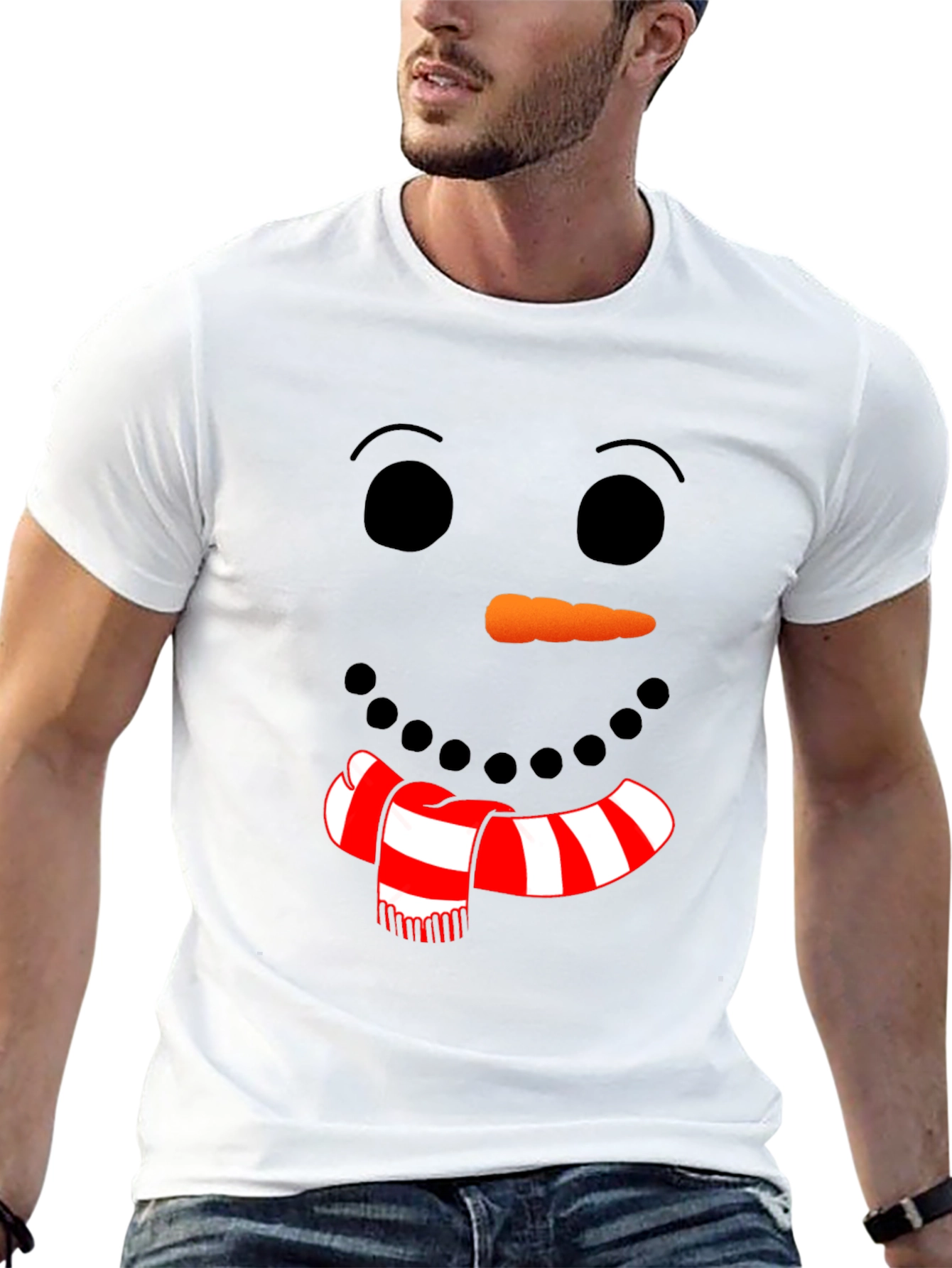 Festive Snowman Face Graphic Tee