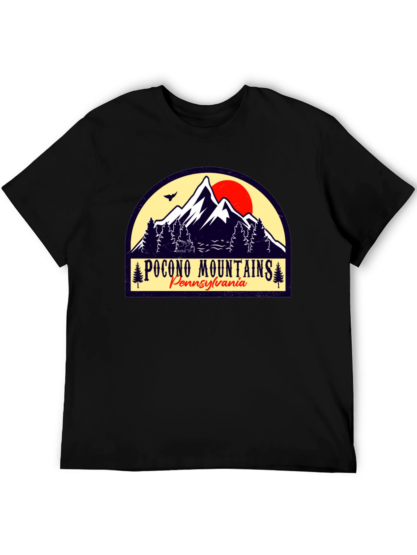 Pocono Mountains Black Graphic T-Shirt