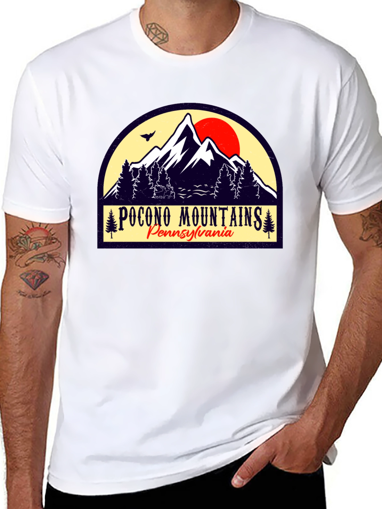 Pocono Mountains Black Graphic T-Shirt