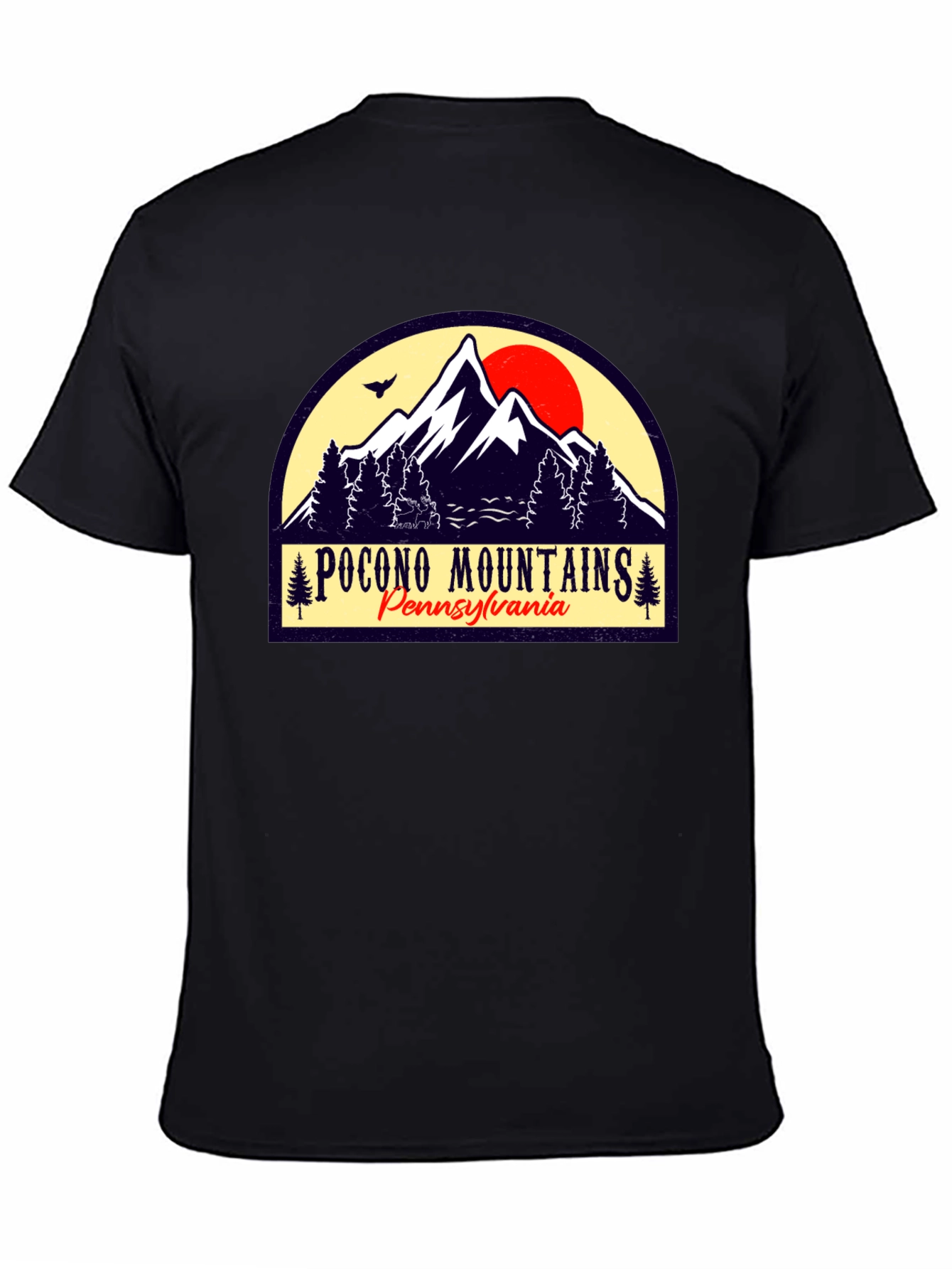 Pocono Mountains Black Graphic T-Shirt