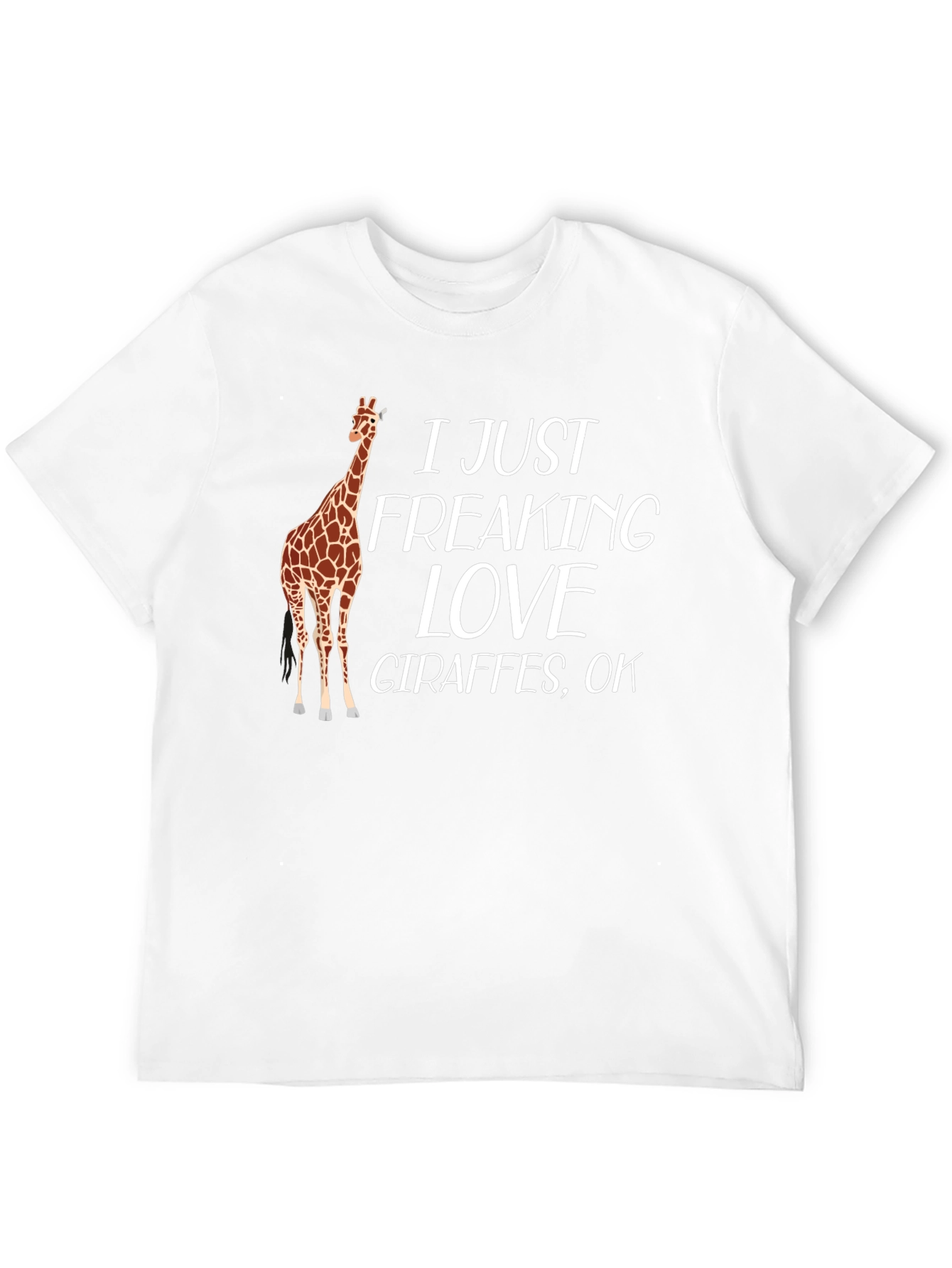 I Love Giraffes Black T-Shirt