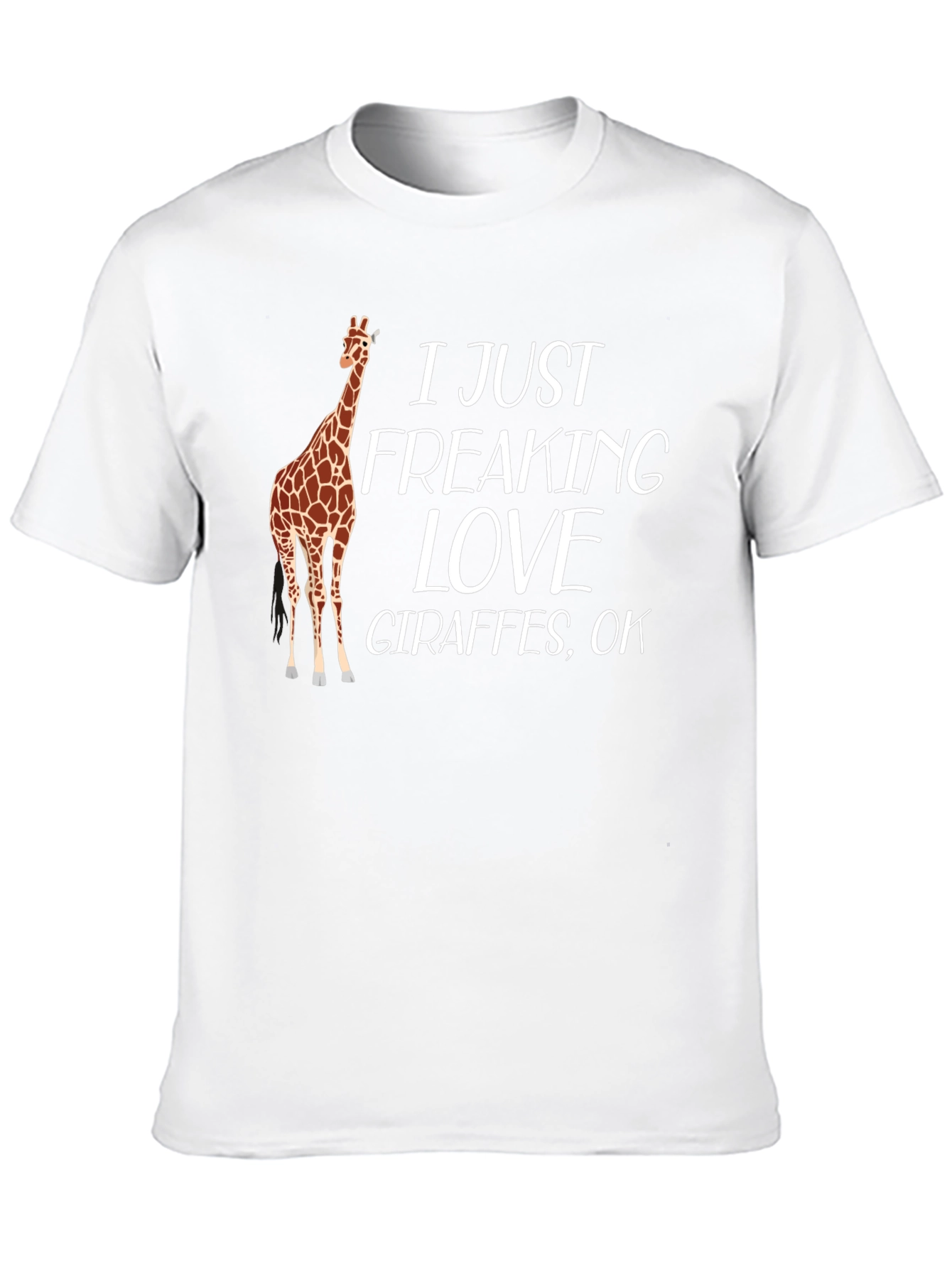 I Love Giraffes Black T-Shirt