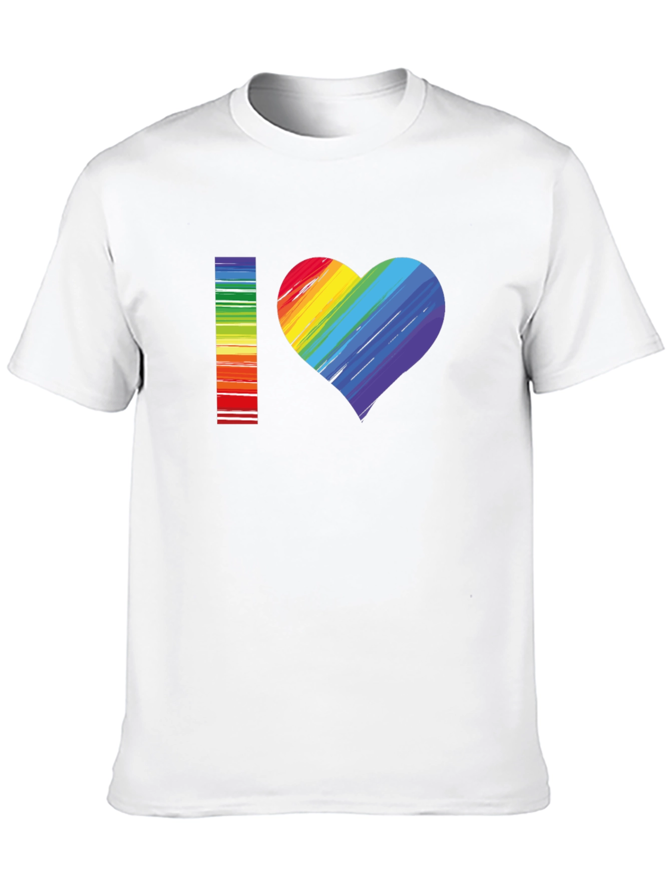 I Love Rainbow Heart Graphic Tee - Black