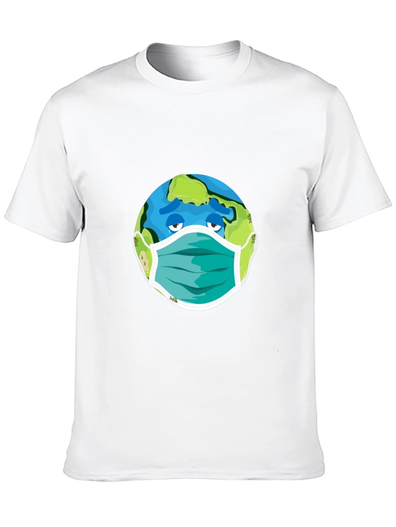 Earth Wearing Mask Graphic Tee - Black