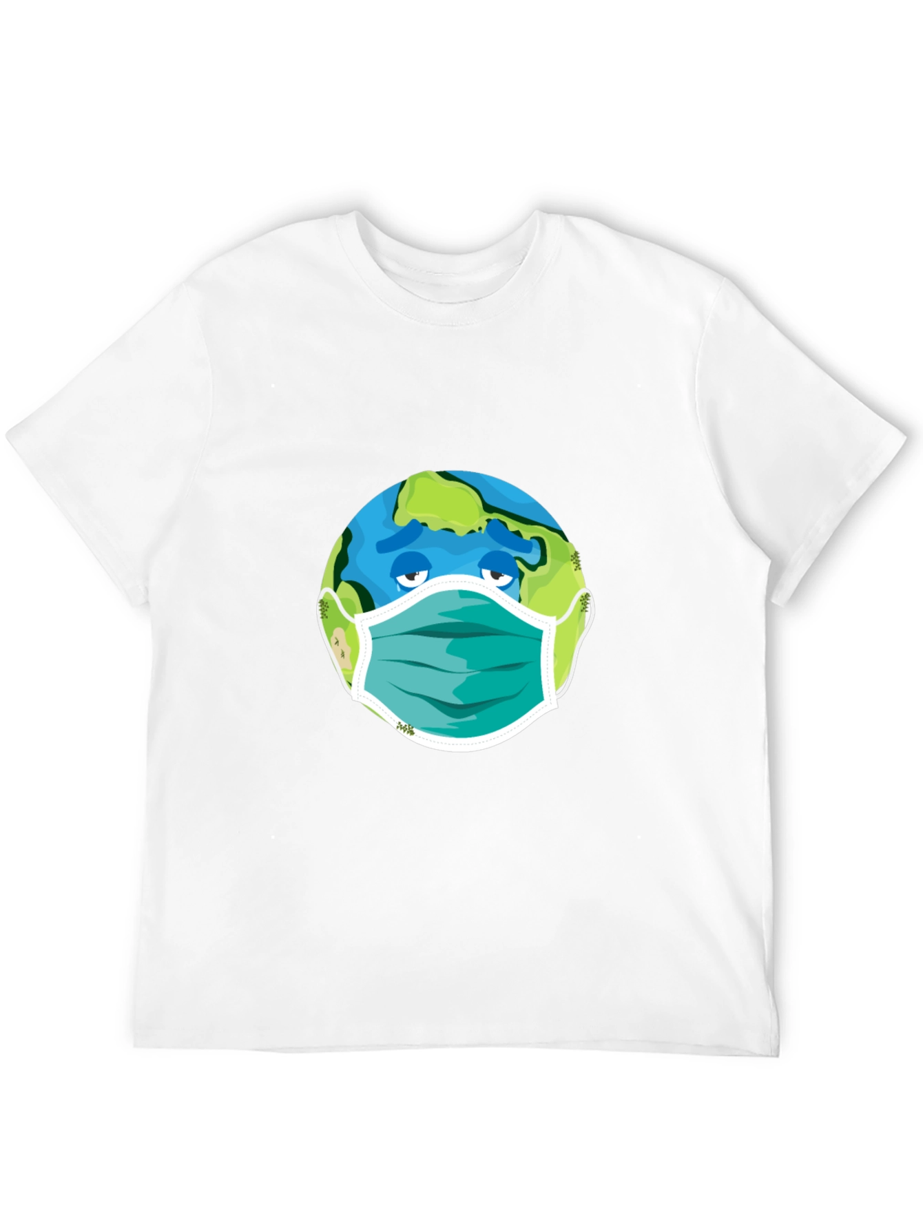 Earth Wearing Mask Graphic Tee - Black