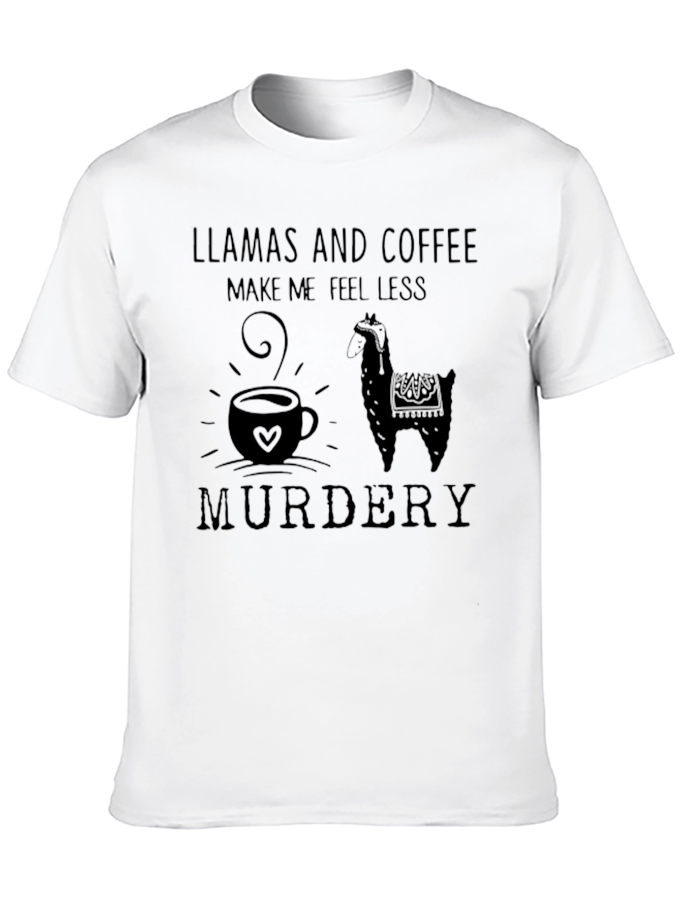 Llamas & Coffee Graphic T-Shirt - Mens Black Tee