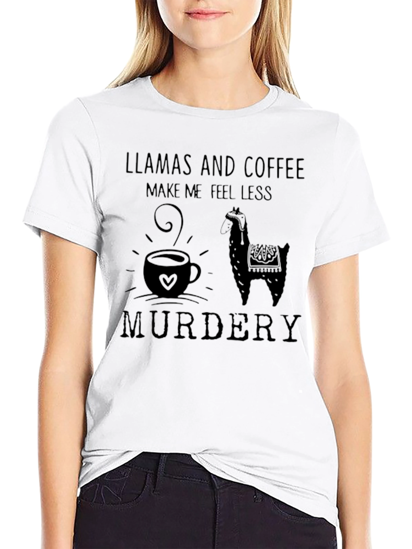 Llamas & Coffee Graphic T-Shirt - Mens Black Tee