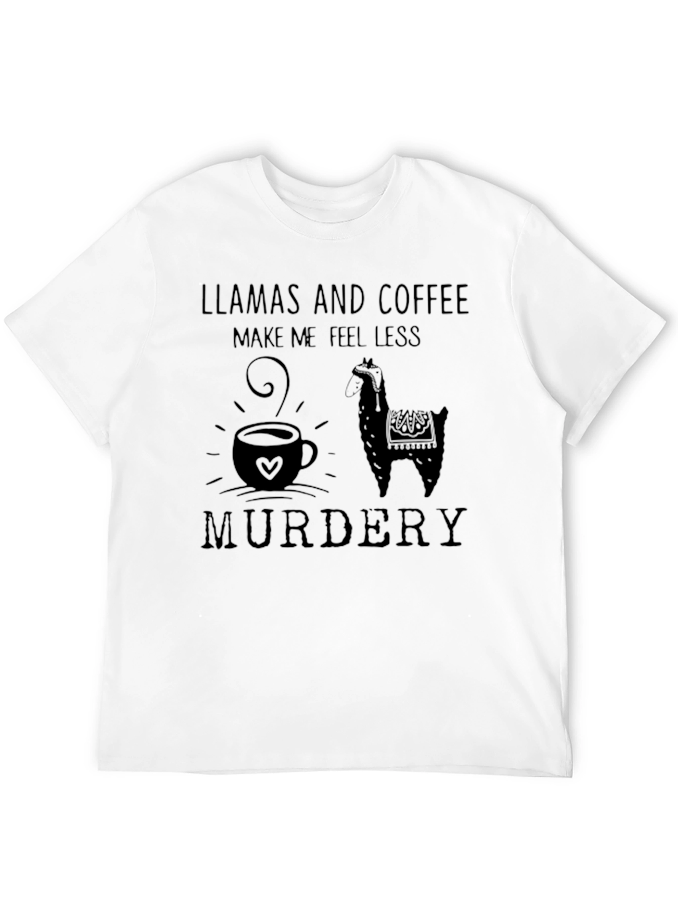 Llamas & Coffee Graphic T-Shirt - Mens Black Tee
