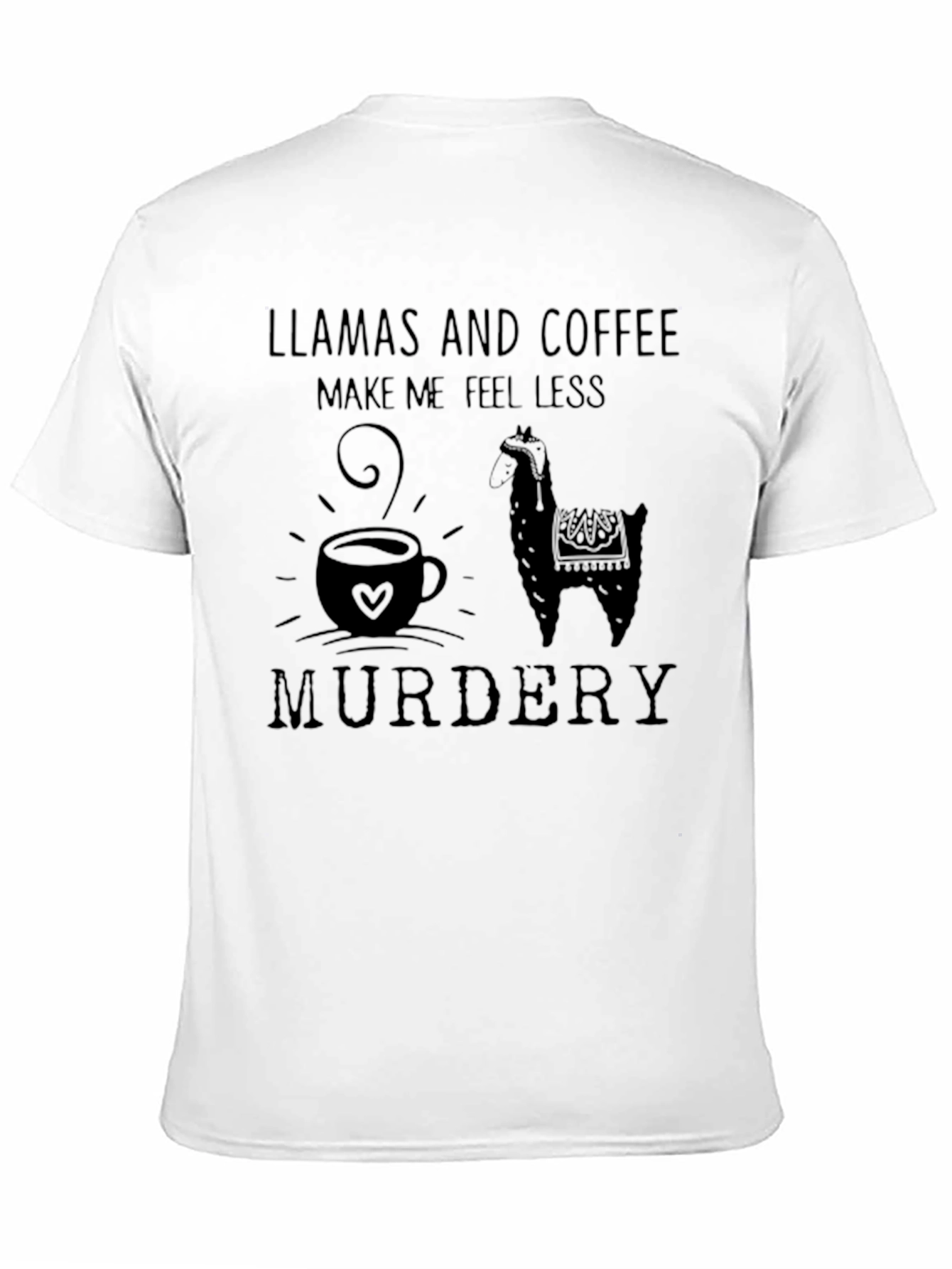 Llamas & Coffee Graphic T-Shirt - Mens Black Tee