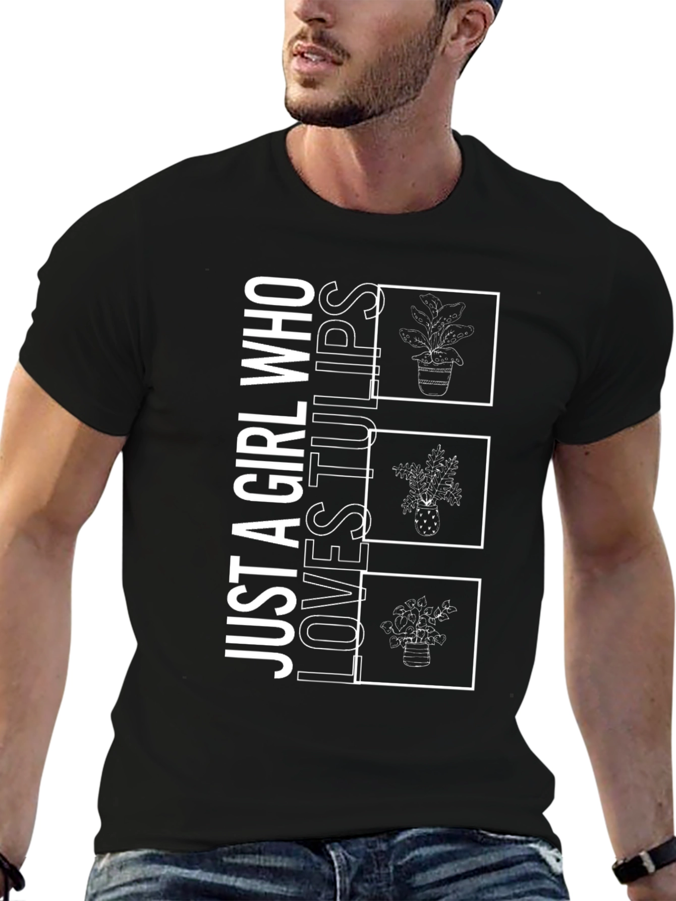 Girl Who Loves Tulips Graphic T-Shirt