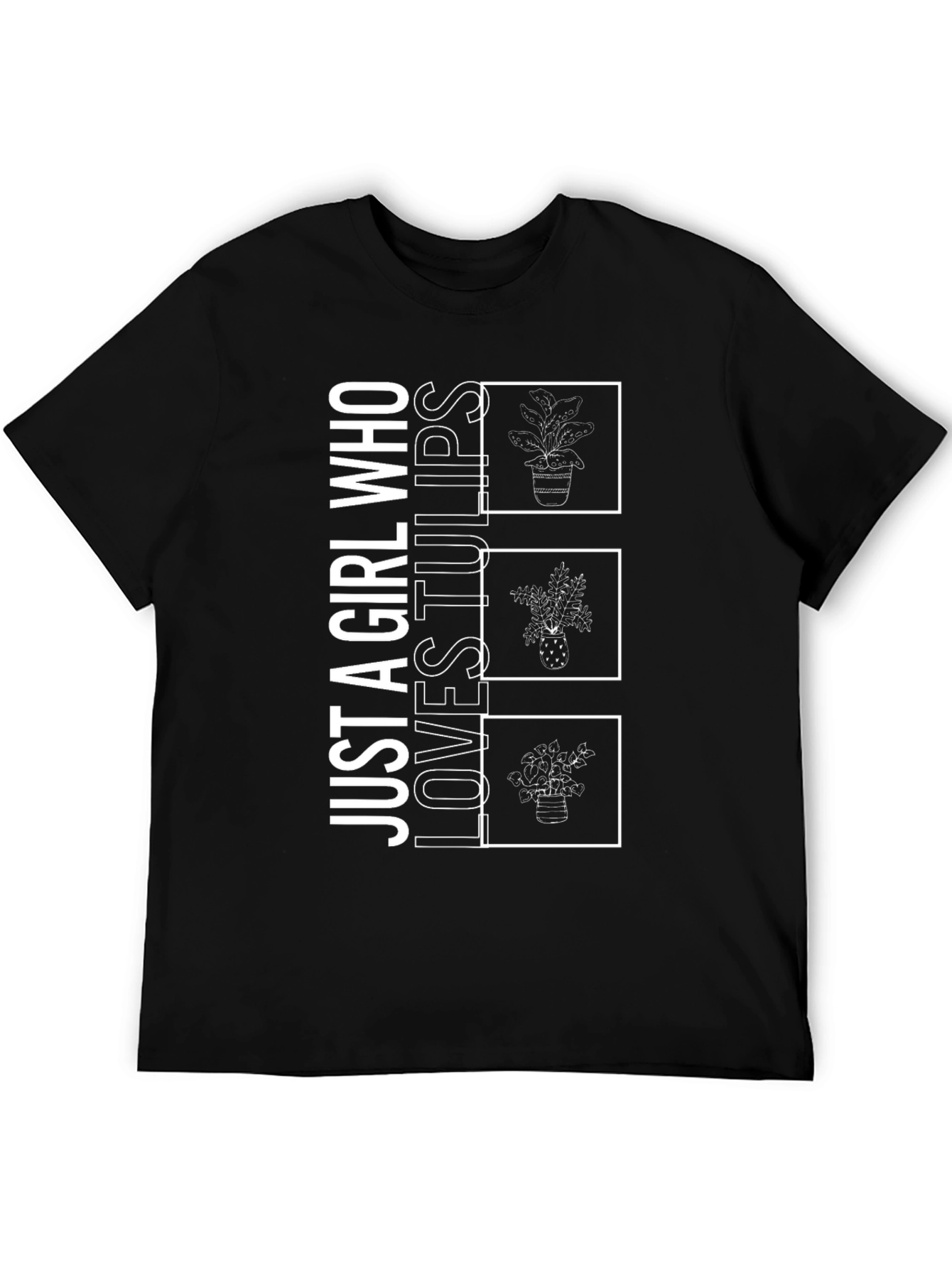 Girl Who Loves Tulips Graphic T-Shirt