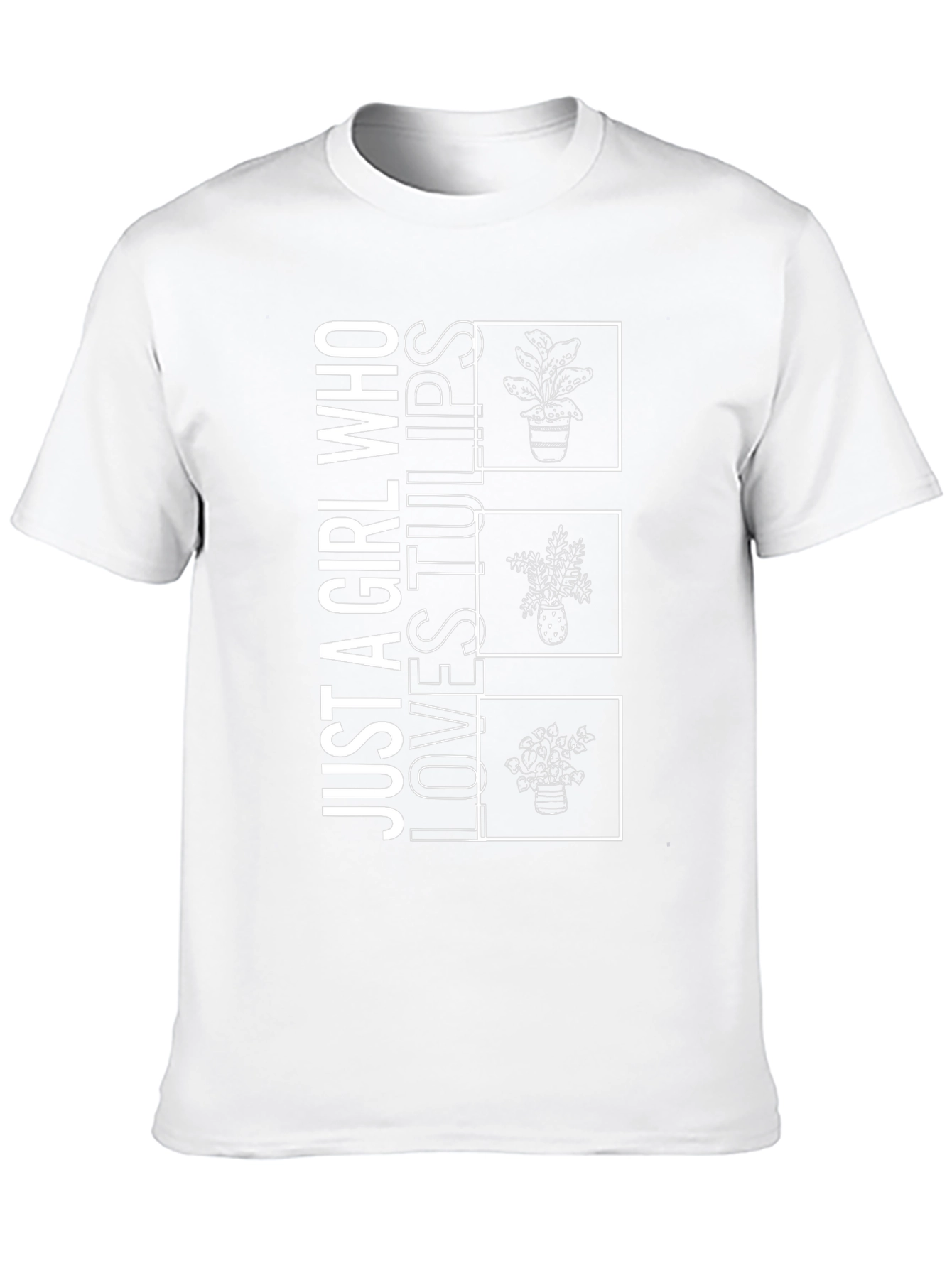 Girl Who Loves Tulips Graphic T-Shirt