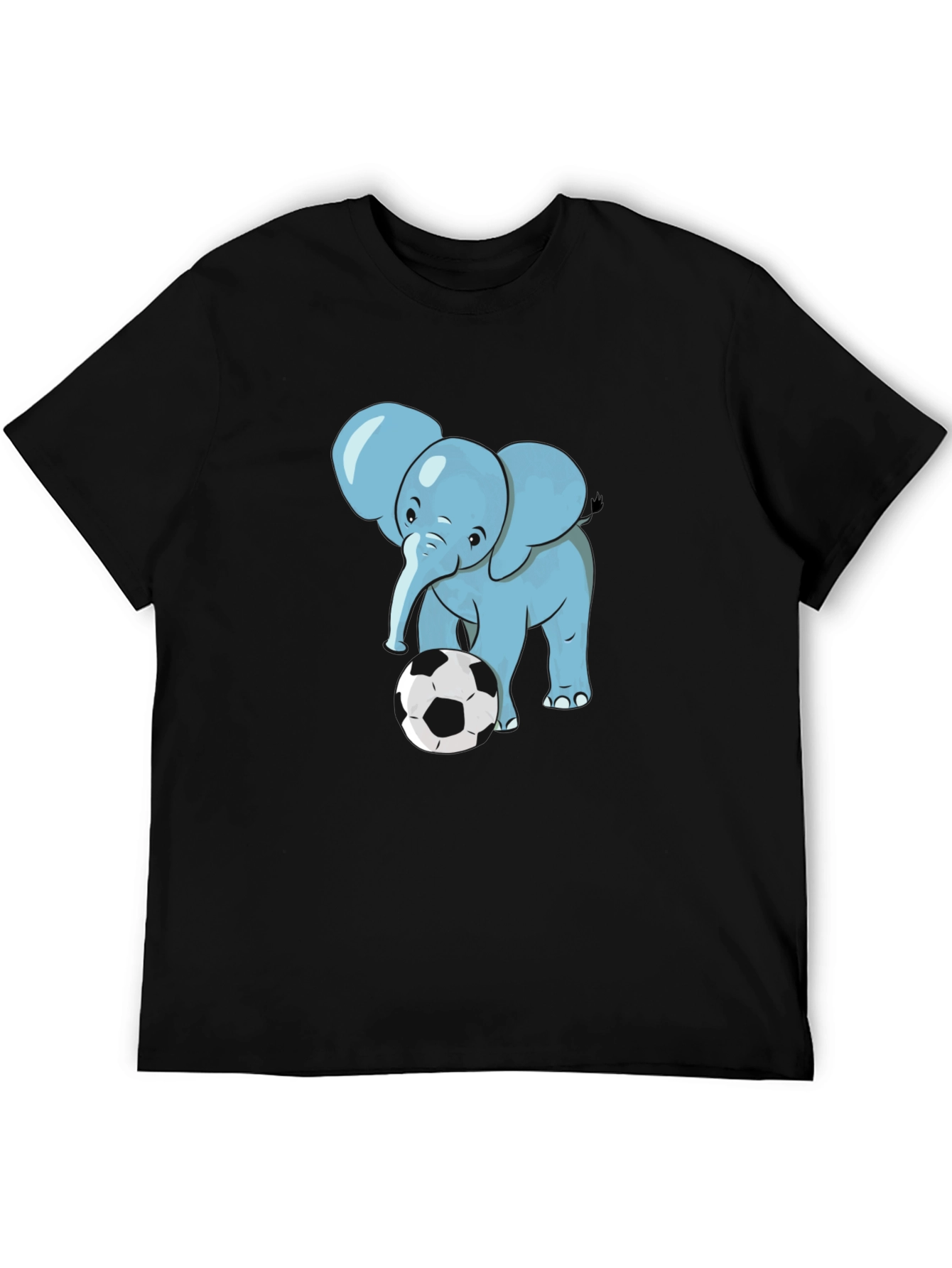 Elephant Soccer T-Shirt - Black Cotton Tee