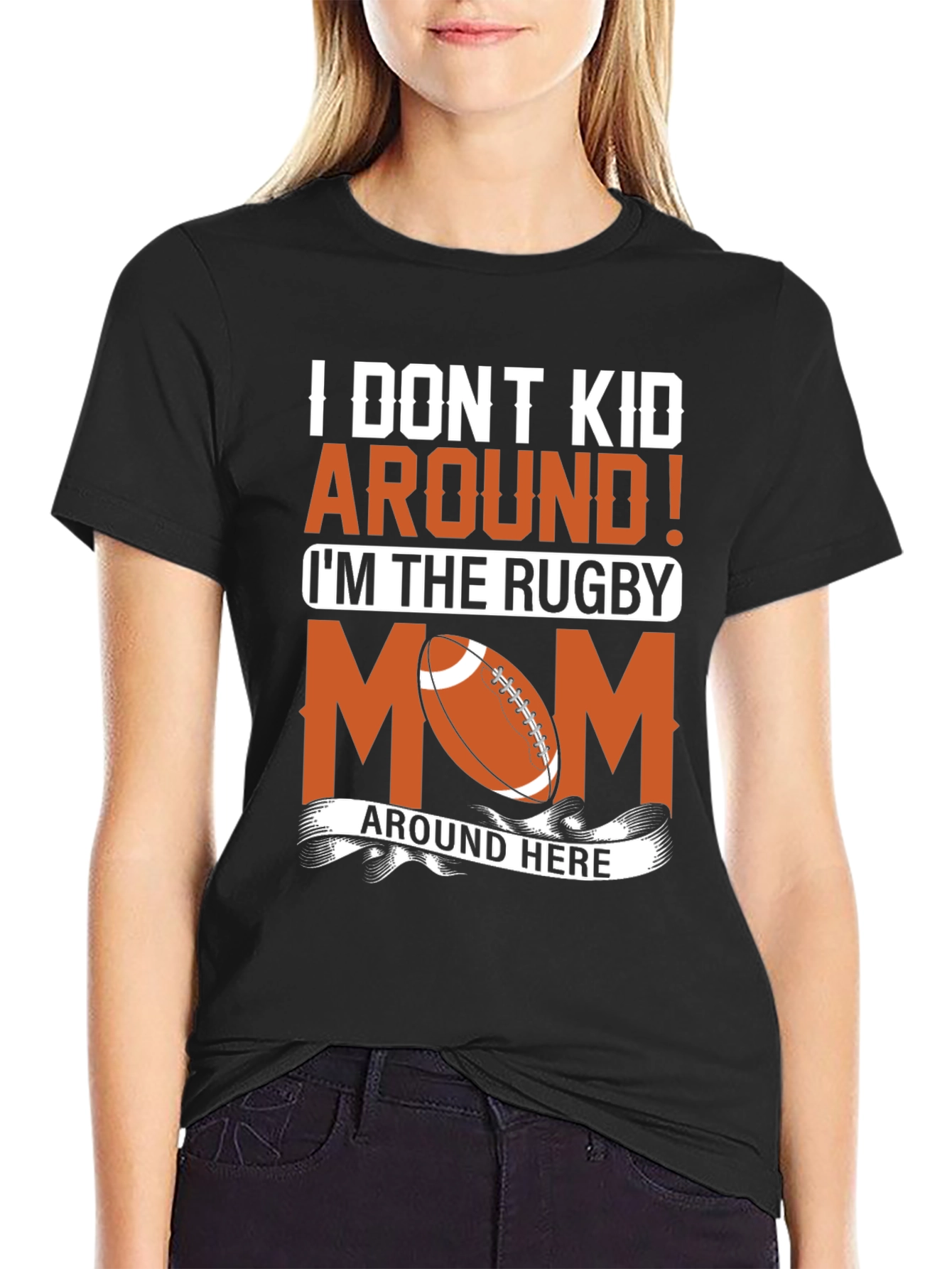 Rugby Mom Graphic T-Shirt - Fun Sports Apparel