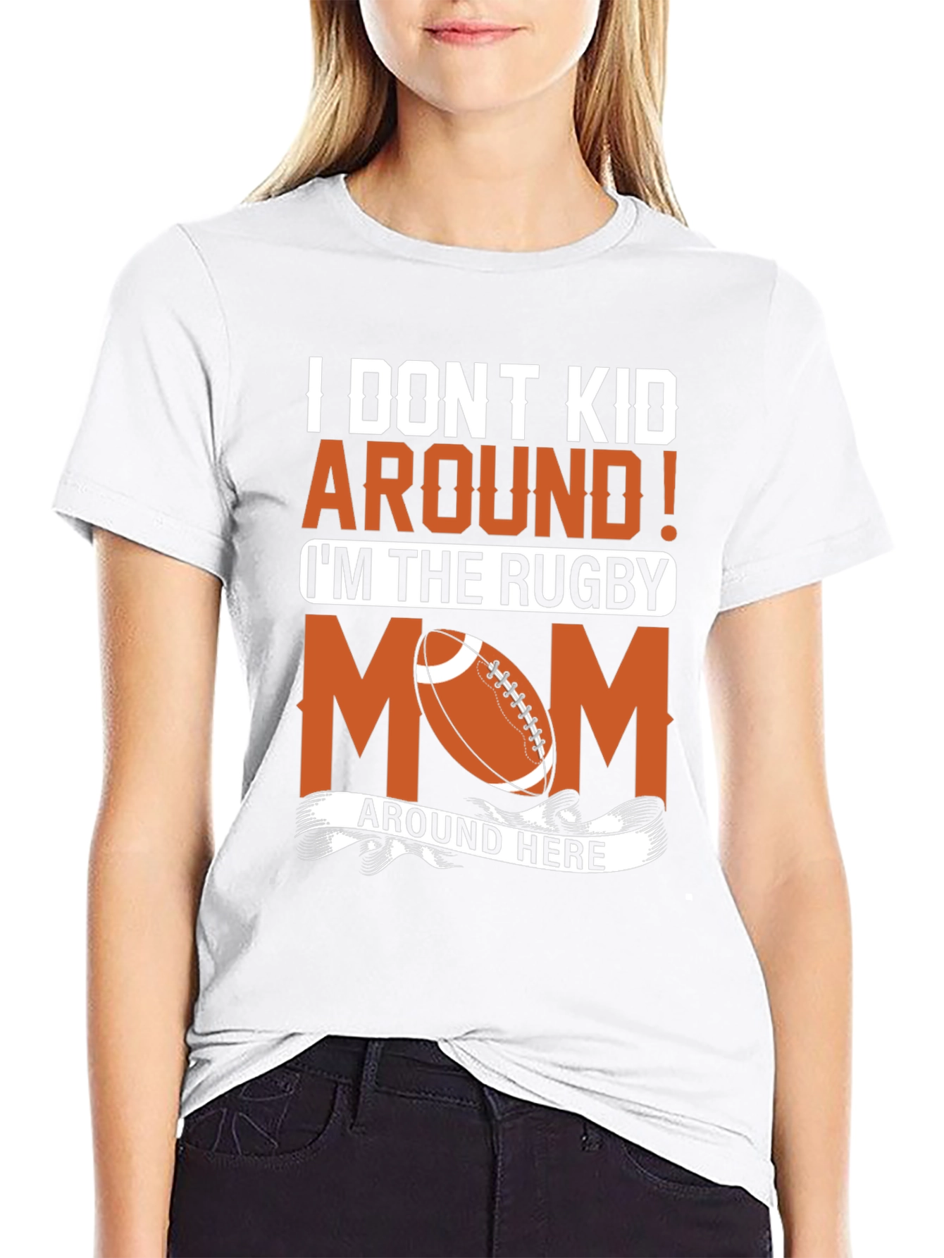 Rugby Mom Graphic T-Shirt - Fun Sports Apparel