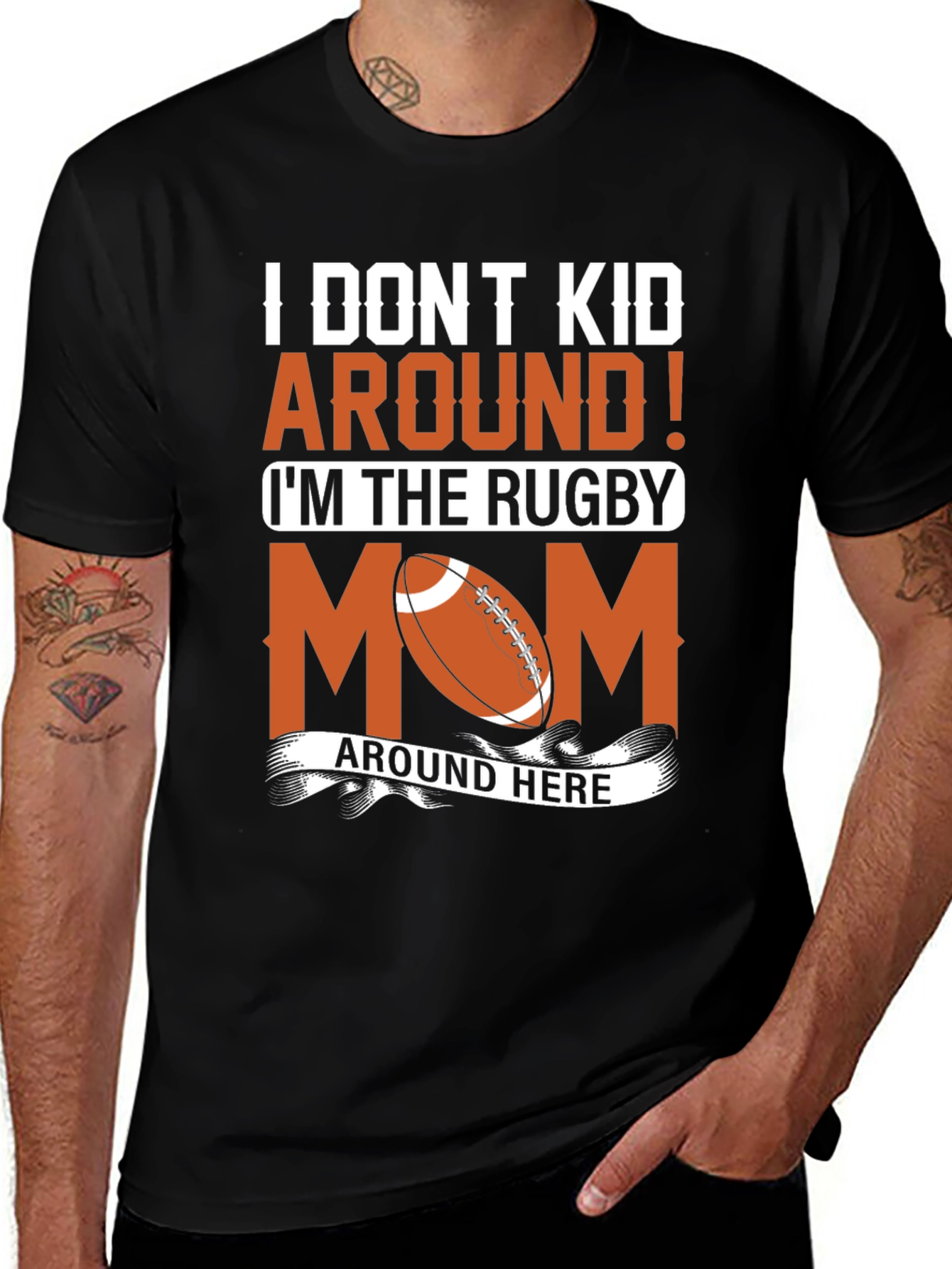Rugby Mom Graphic T-Shirt - Fun Sports Apparel