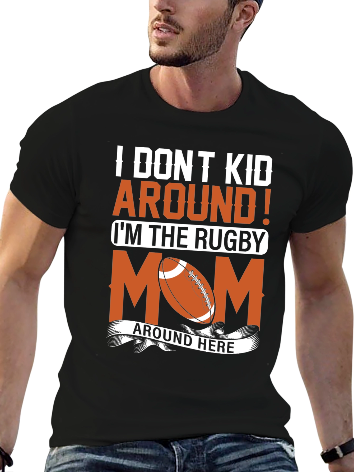 Rugby Mom Graphic T-Shirt - Fun Sports Apparel