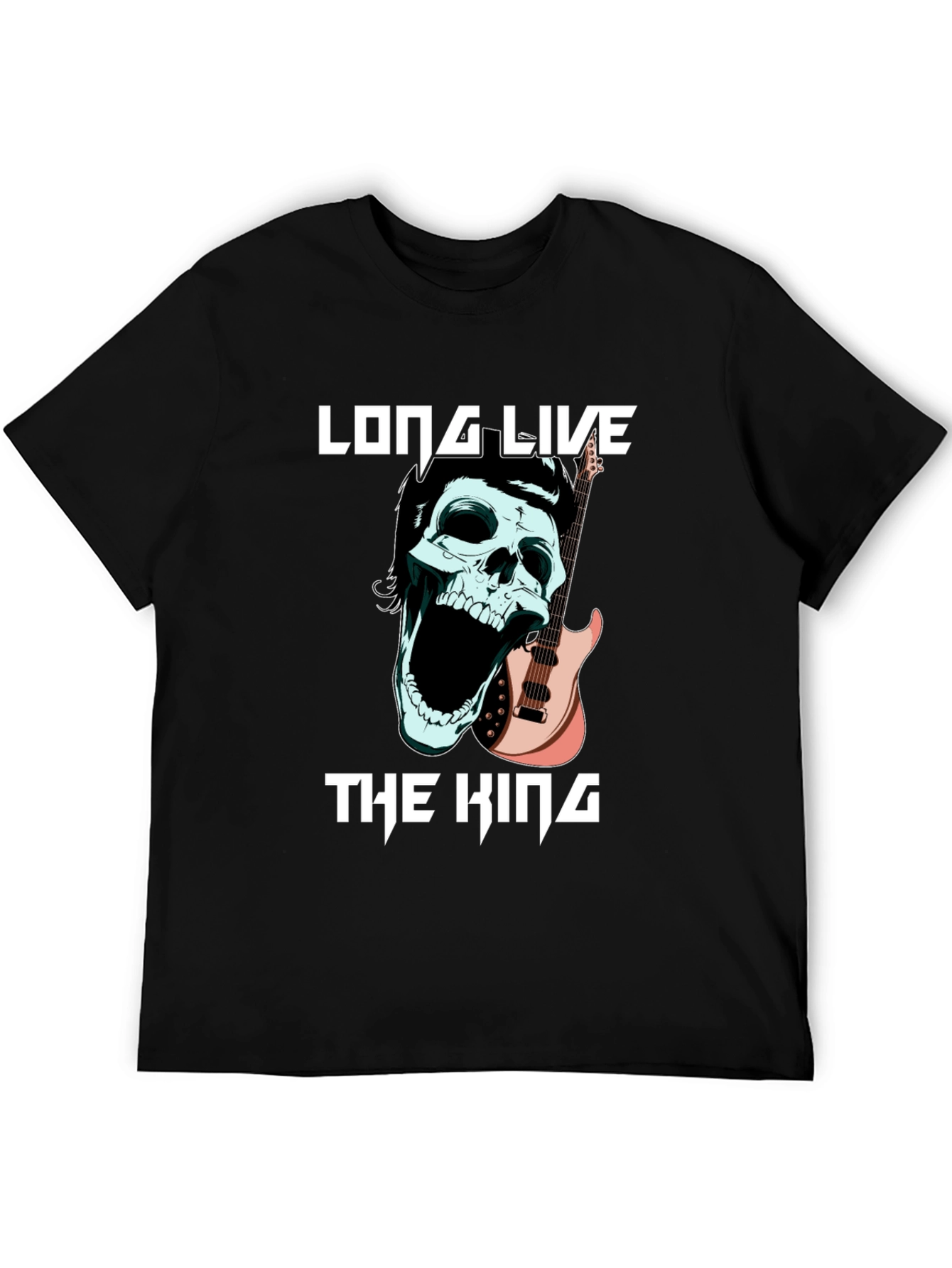 Long Live the King Skull Guitar T-Shirt