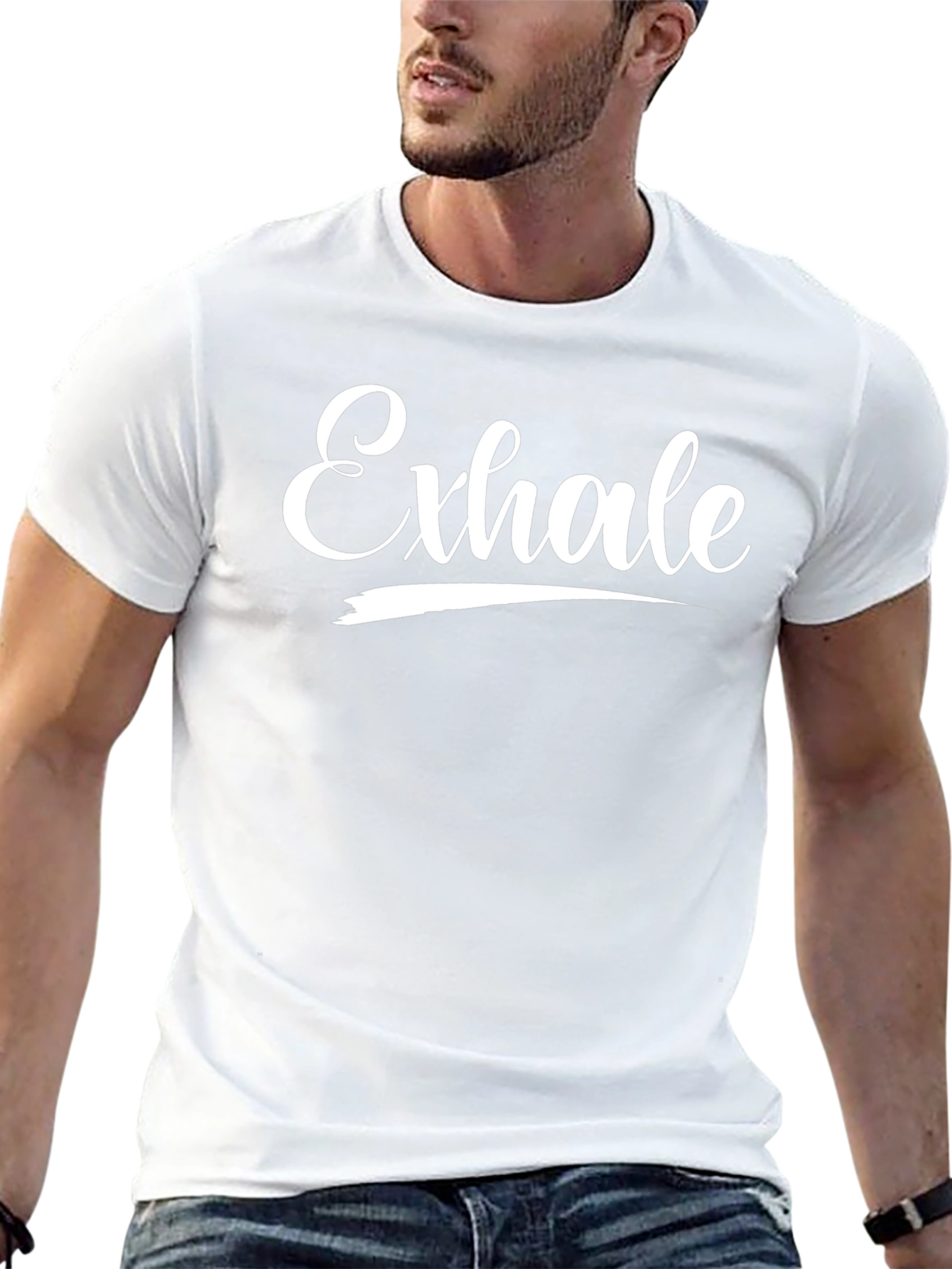 Exhale Graphic Tee - Stylish Black T-Shirt