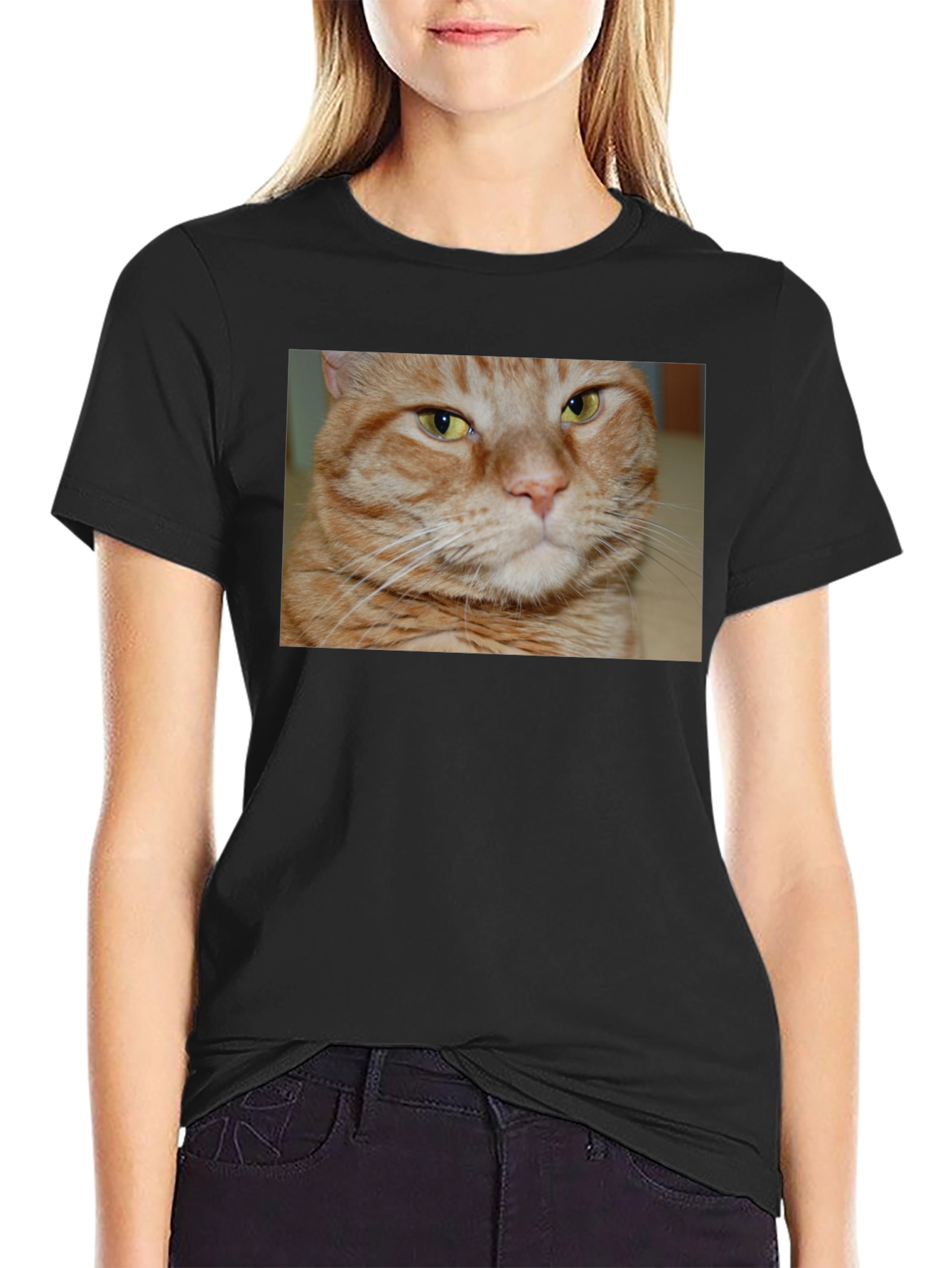 Ginger Cat Graphic T-Shirt - Mens Black Tee