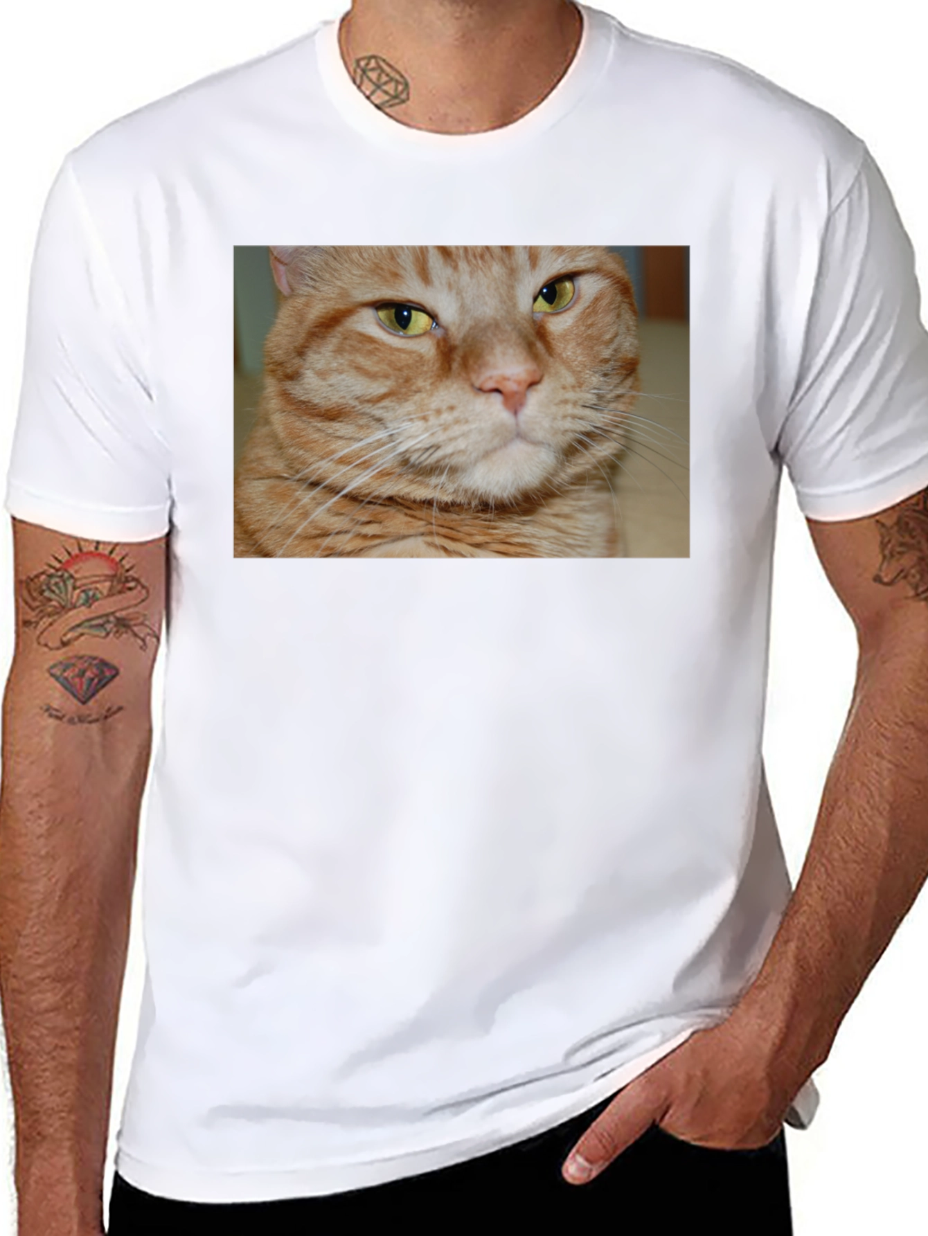 Ginger Cat Graphic T-Shirt - Mens Black Tee