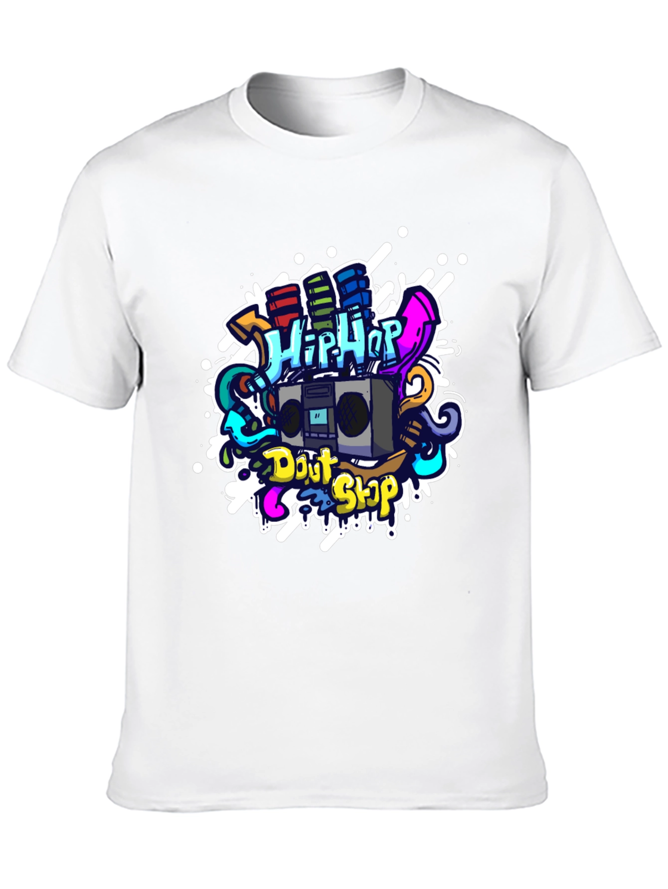Hip Hop Graffiti Graphic T-Shirt - Black