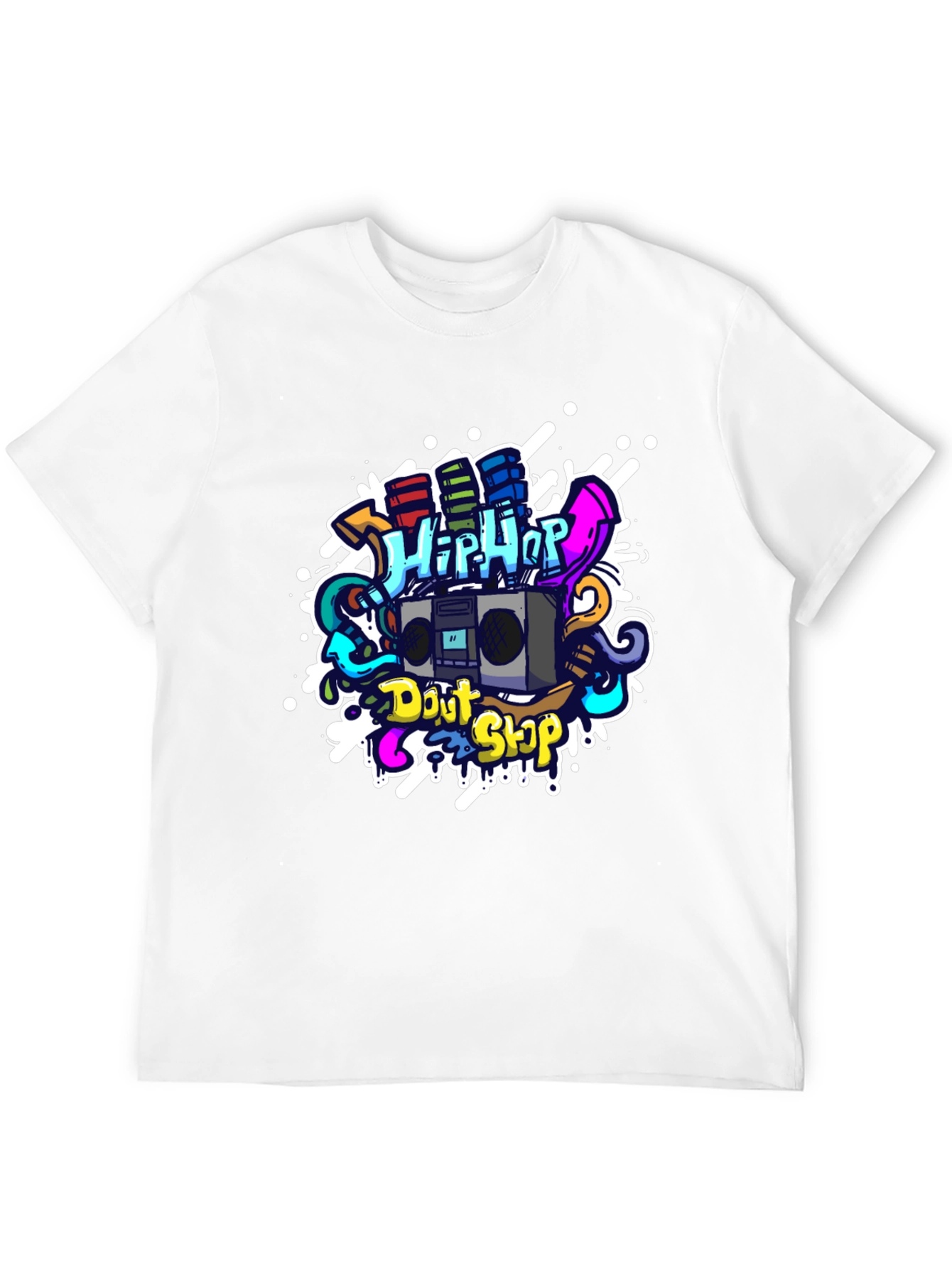 Hip Hop Graffiti Graphic T-Shirt - Black
