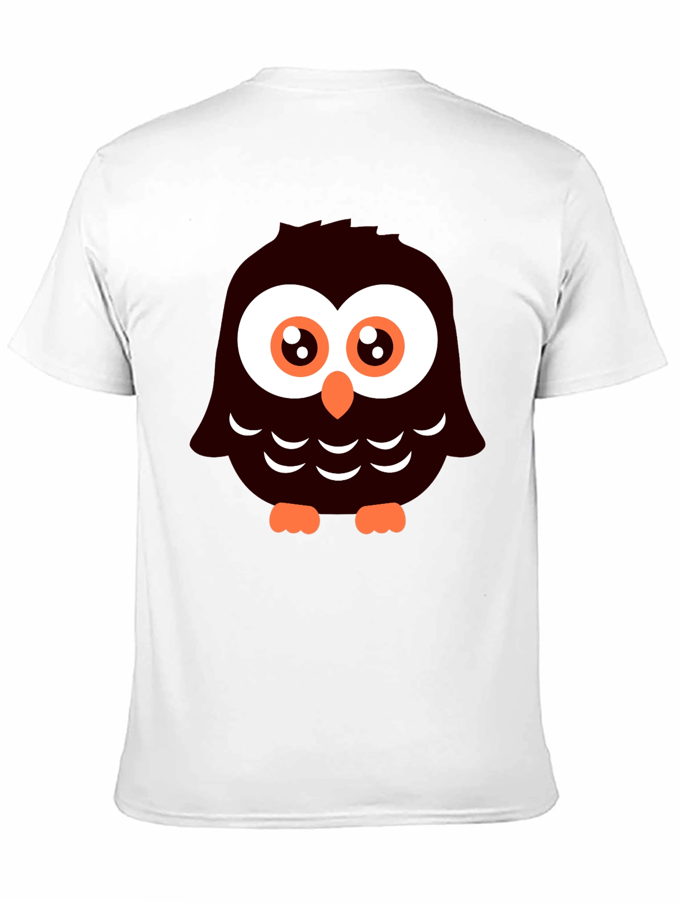 Cute Cartoon Owl Graphic Tee - Black