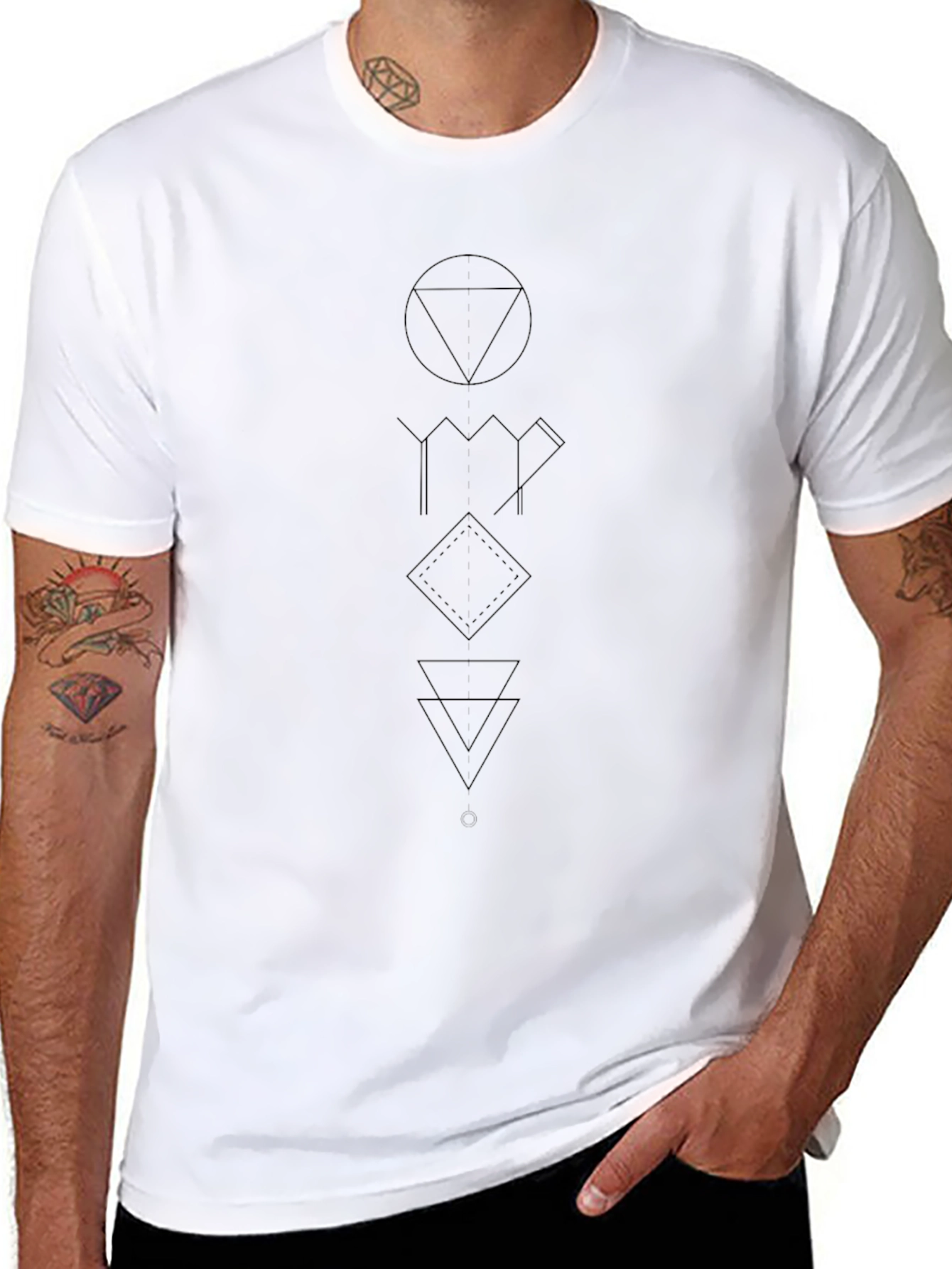 Geometric Symbol Black T-Shirt