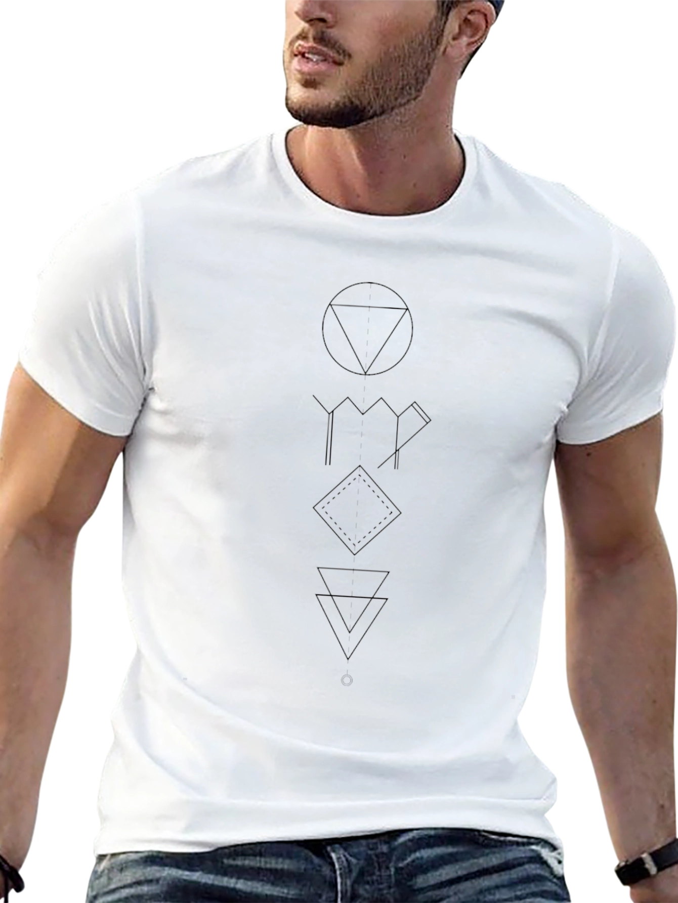Geometric Symbol Black T-Shirt