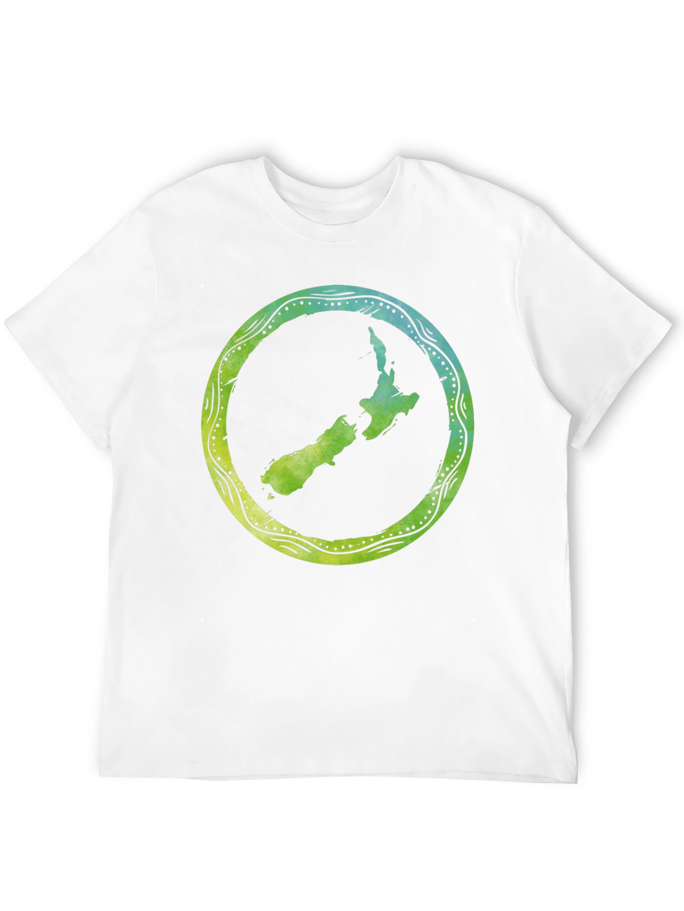 New Zealand Map Tee - Black Cotton T-Shirt