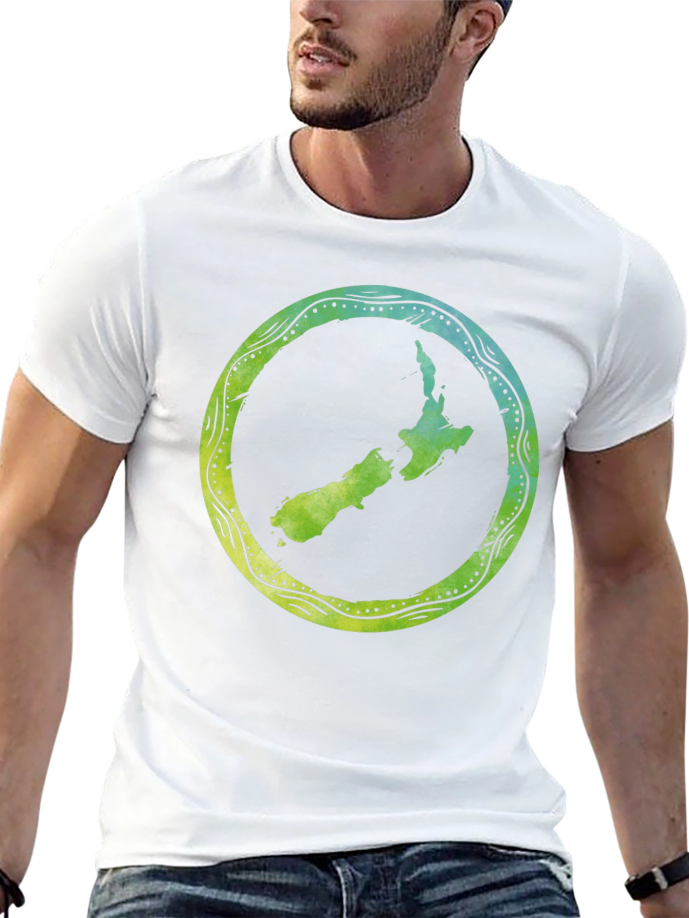 New Zealand Map Tee - Black Cotton T-Shirt