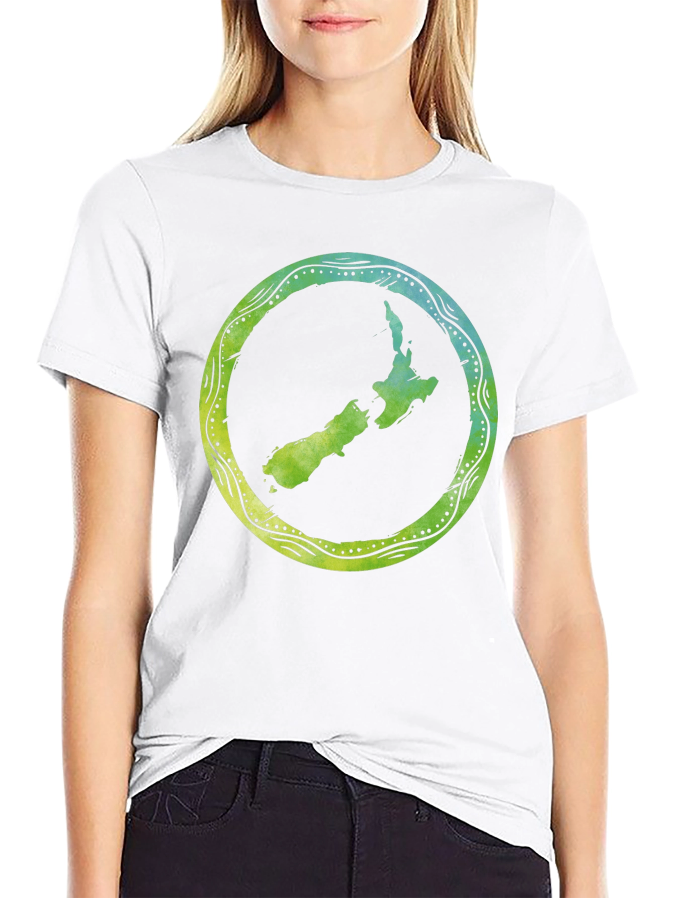 New Zealand Map Tee - Black Cotton T-Shirt