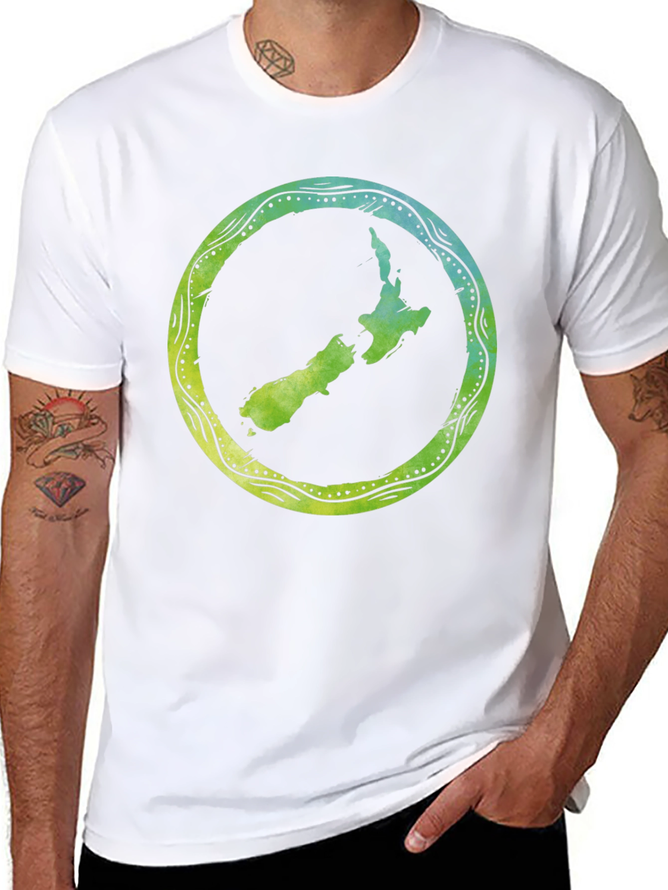 New Zealand Map Tee - Black Cotton T-Shirt