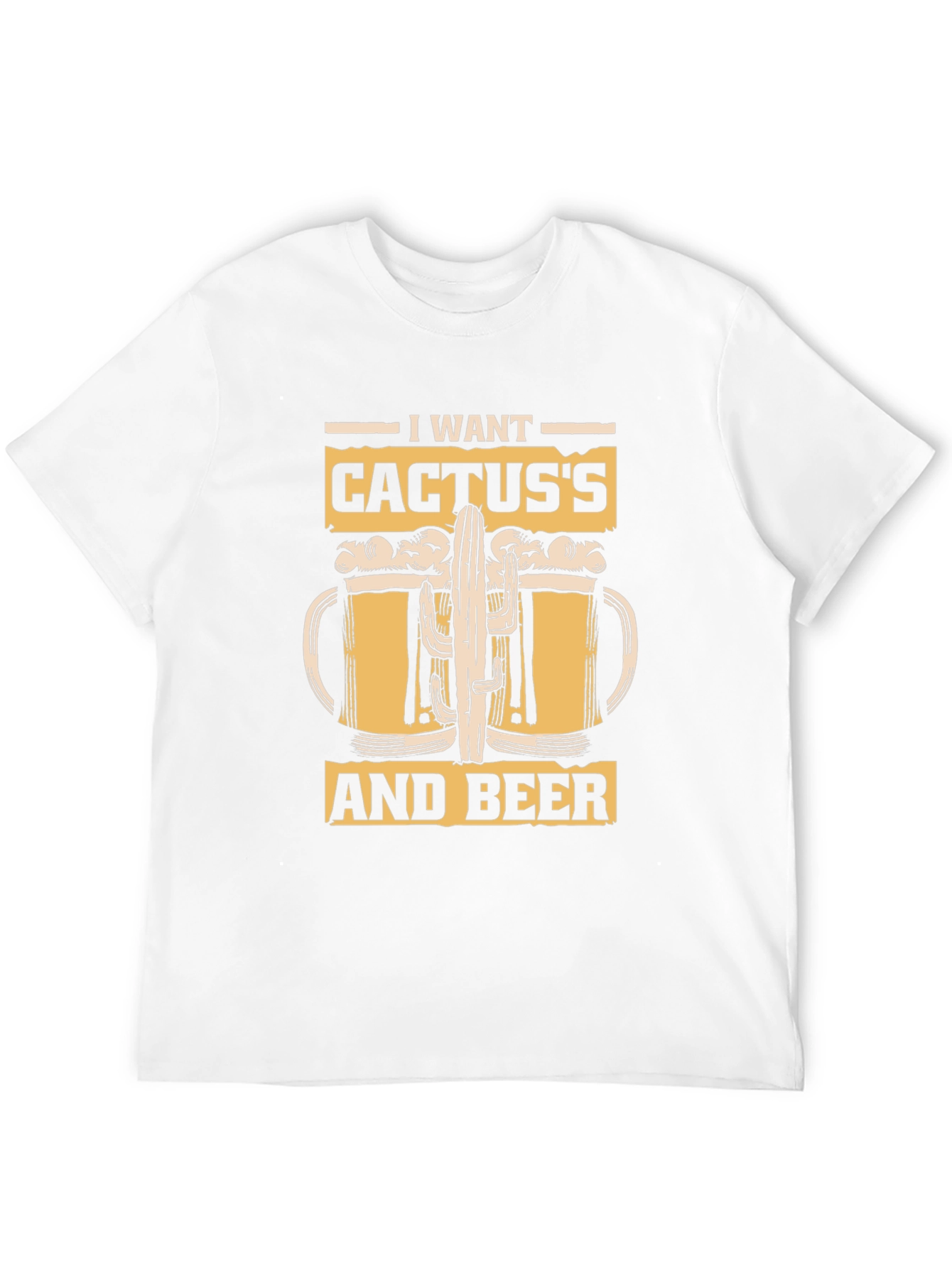 I Want Cactuss and Beer T-Shirt - Black