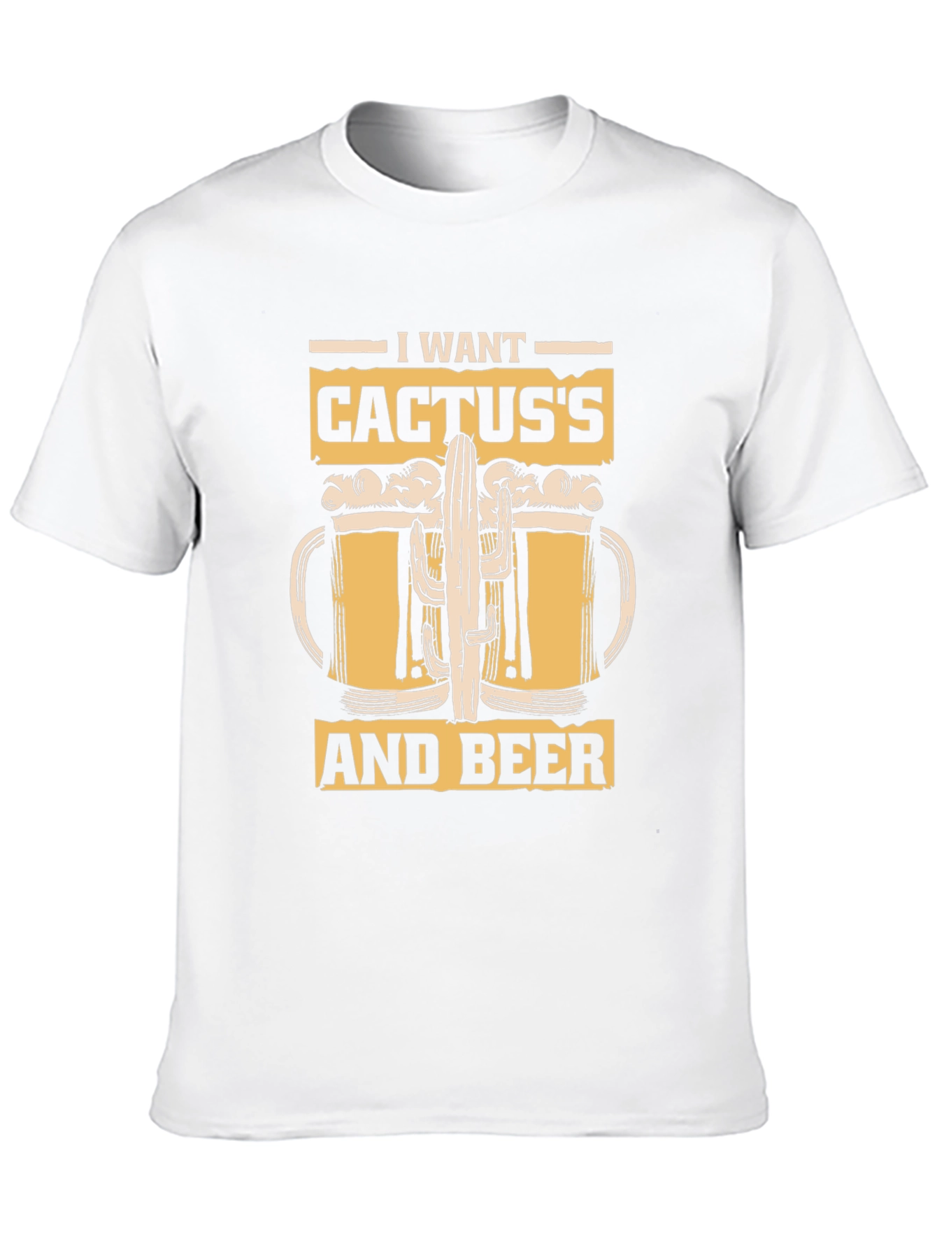 I Want Cactuss and Beer T-Shirt - Black