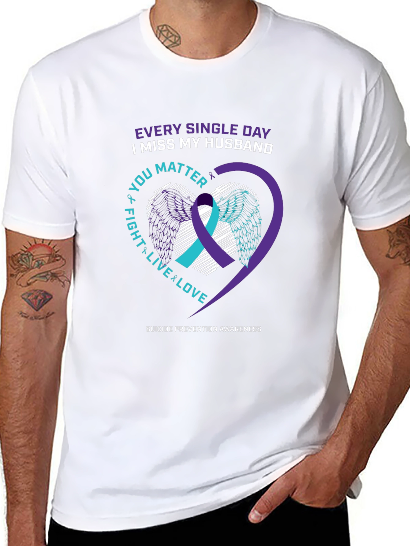 Husband Remembrance Suicide Prevention Awareness T-Shirt