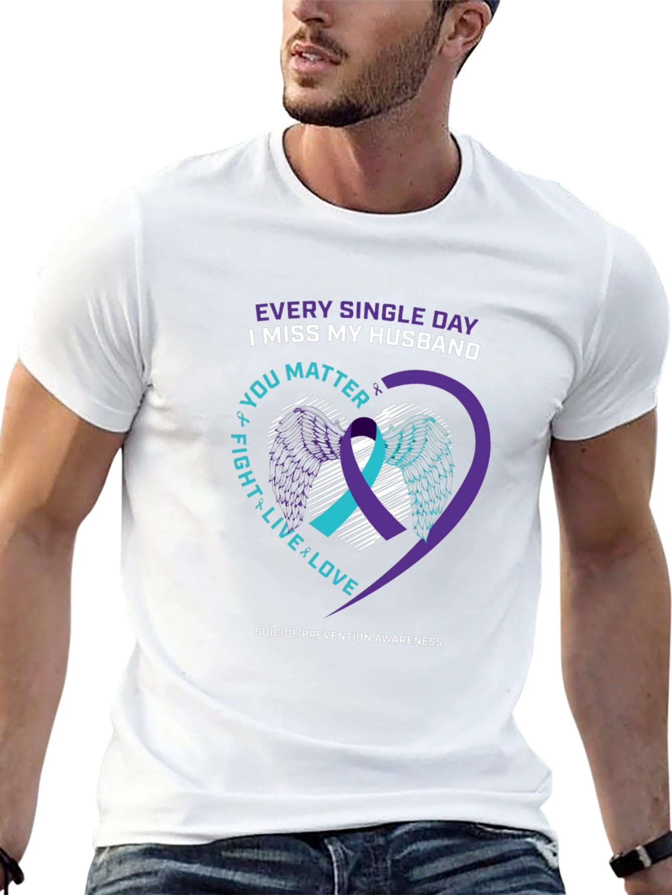 Husband Remembrance Suicide Prevention Awareness T-Shirt
