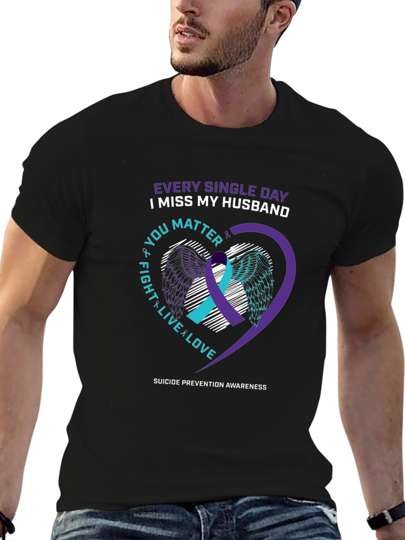 Husband Remembrance Suicide Prevention Awareness T-Shirt