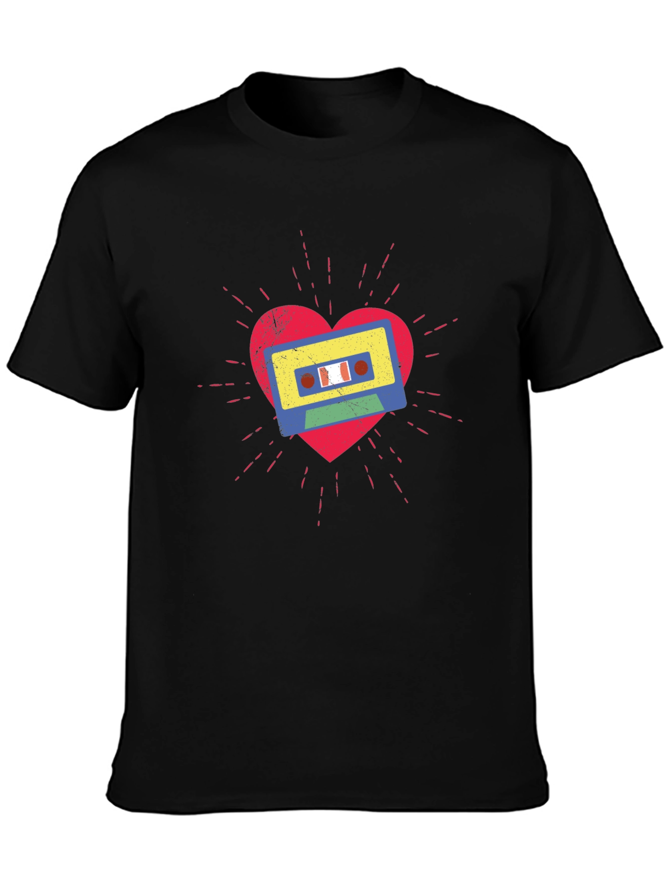 Retro Cassette Tape Heart Graphic Tee