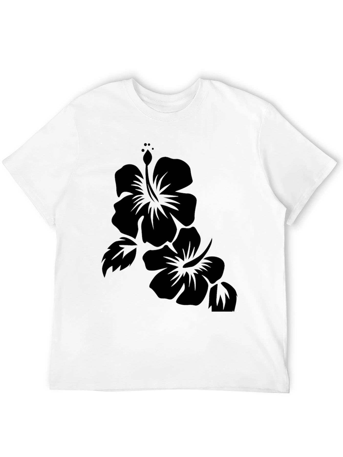 Hibiscus Flower Black T-Shirt