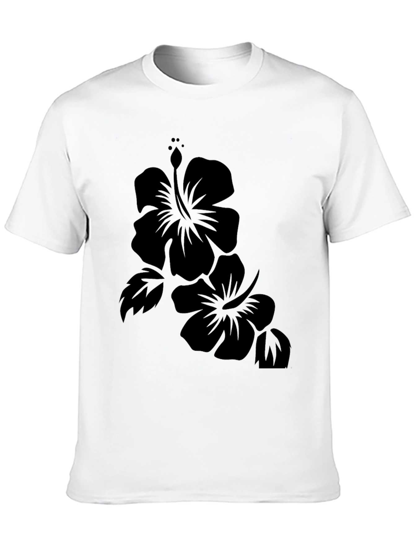 Hibiscus Flower Black T-Shirt
