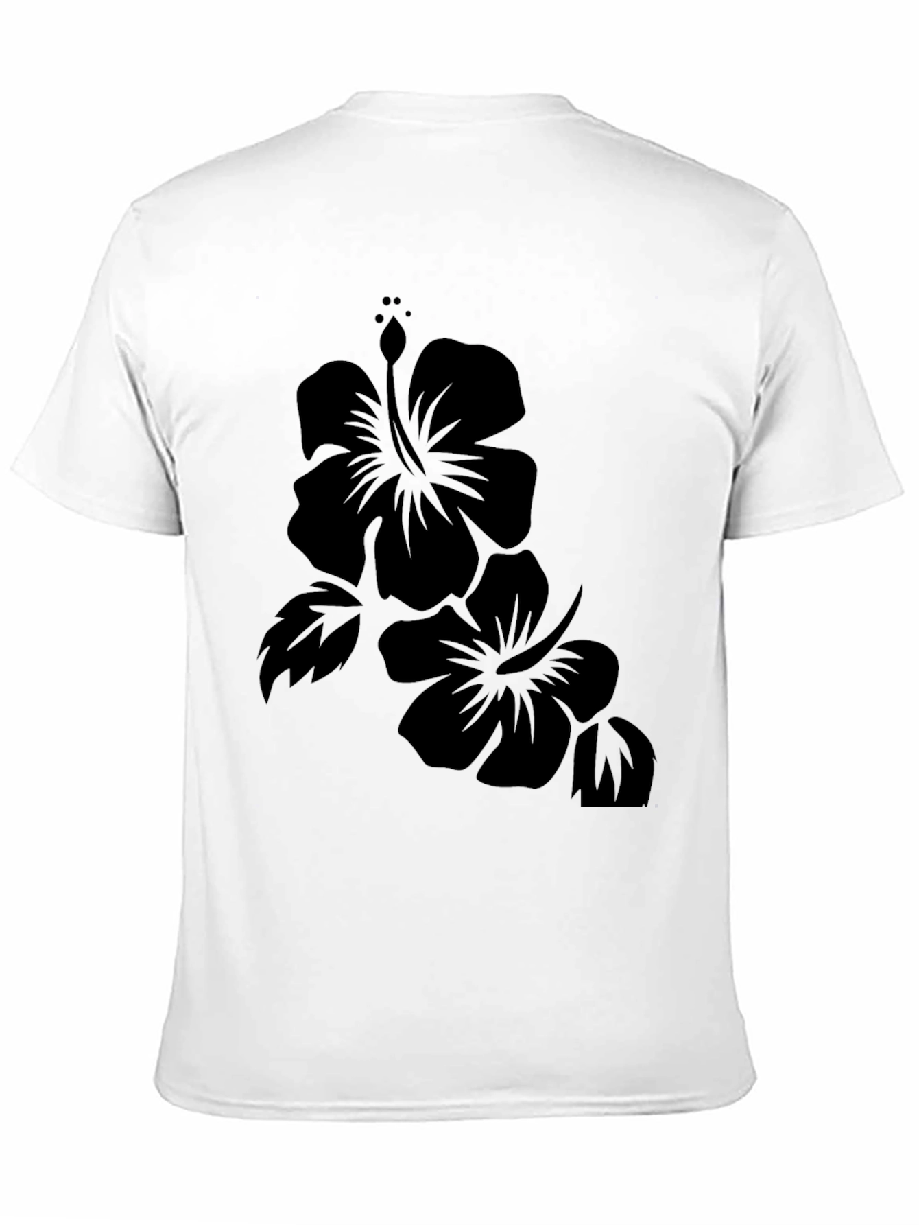 Hibiscus Flower Black T-Shirt