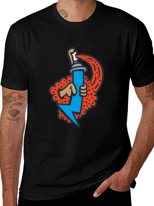 Graffiti Spray Can Graphic Tee - Stylish Streetwear
