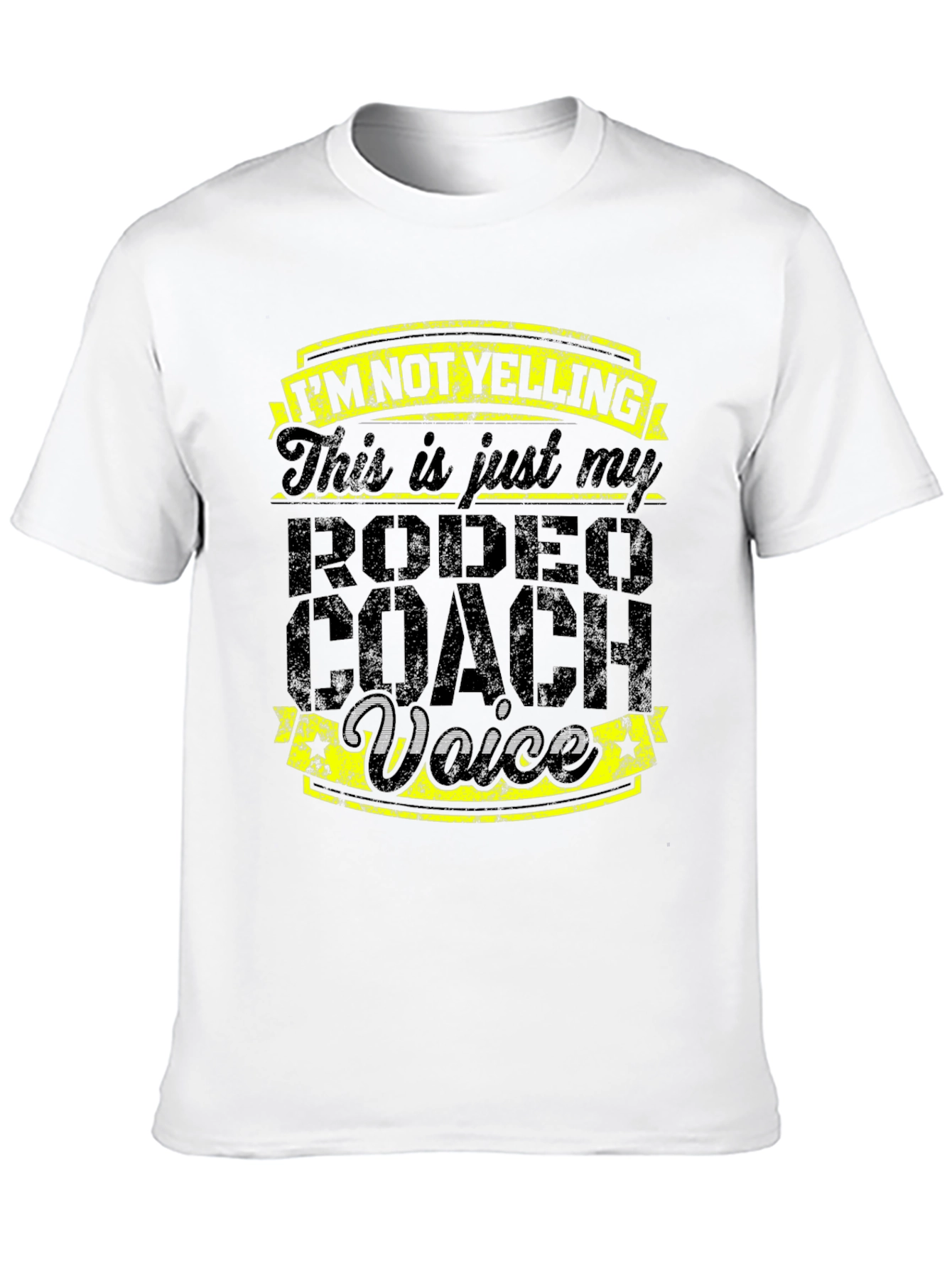 Rodeo Coach Voice Graphic Tee - Funny Black T-Shirt
