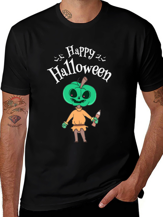 Happy Halloween Pumpkin Man Graphic T-Shirt