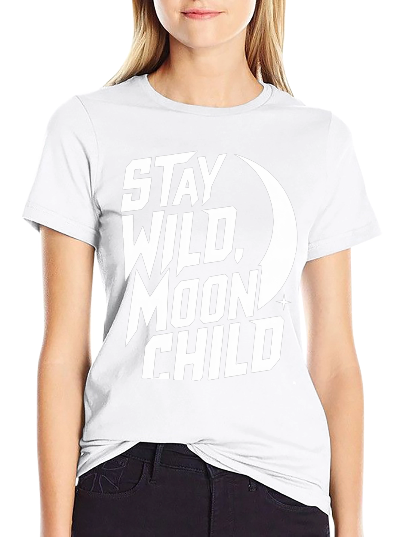 Stay Wild Moon Child Graphic Tee - Black