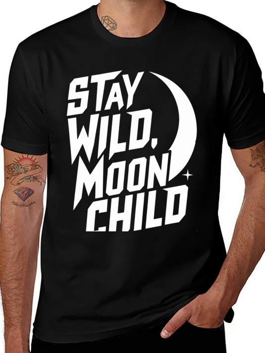 Stay Wild Moon Child Graphic Tee - Black