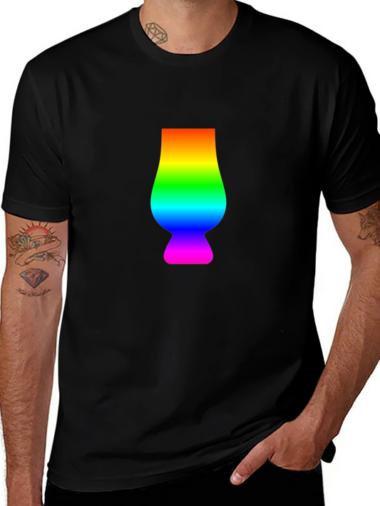 Rainbow Glencairn Glass Black T-Shirt