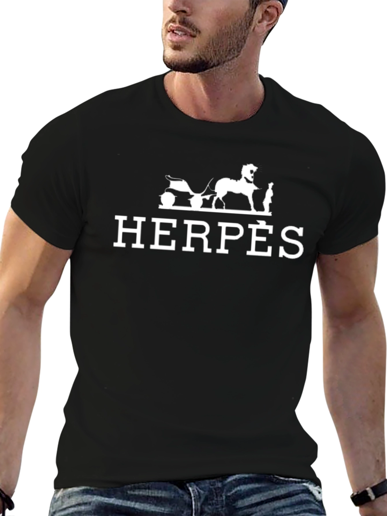Black HERPÈS Graphic T-Shirt